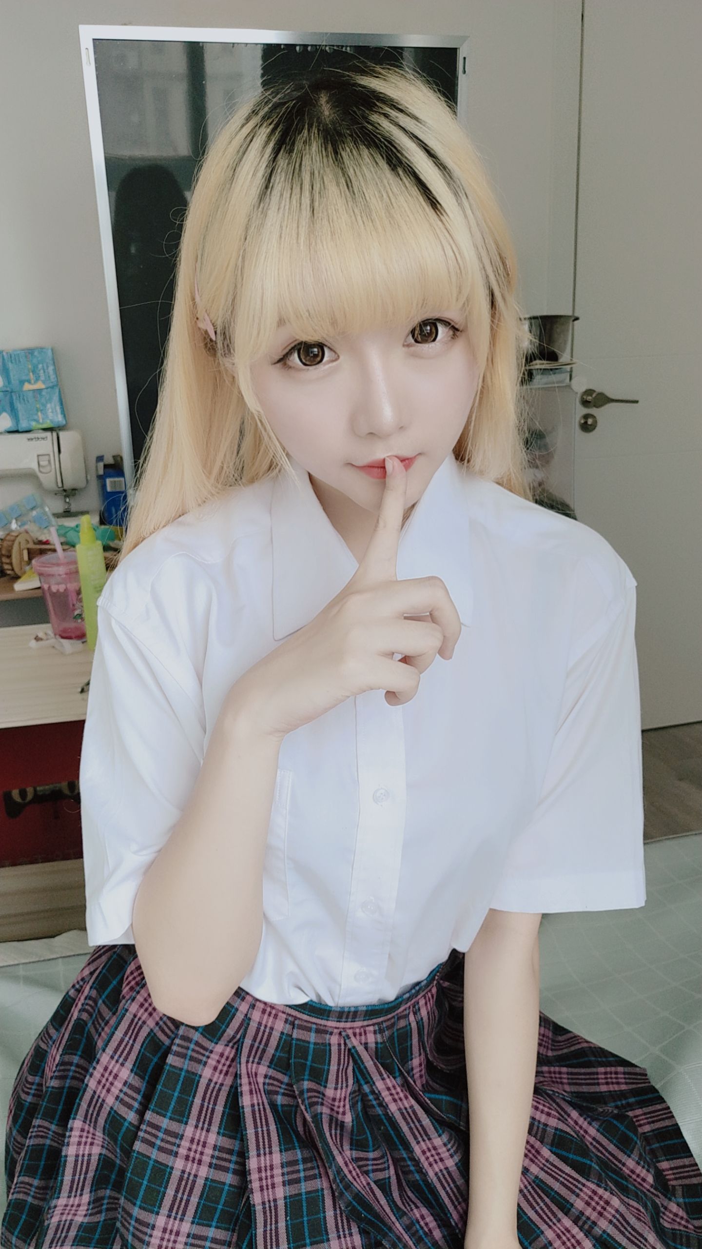 コーサーお嬢さん星のちち JKチェックスカート