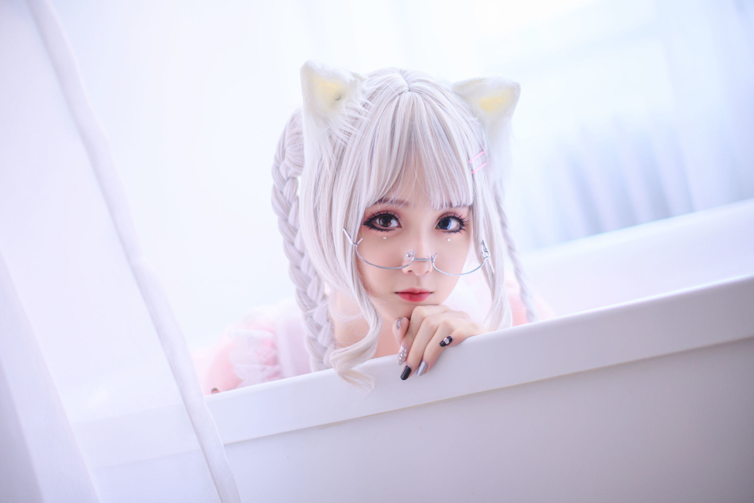 Coser Miss Akisoso Qiu Chu Chu Pink Transparent Maid