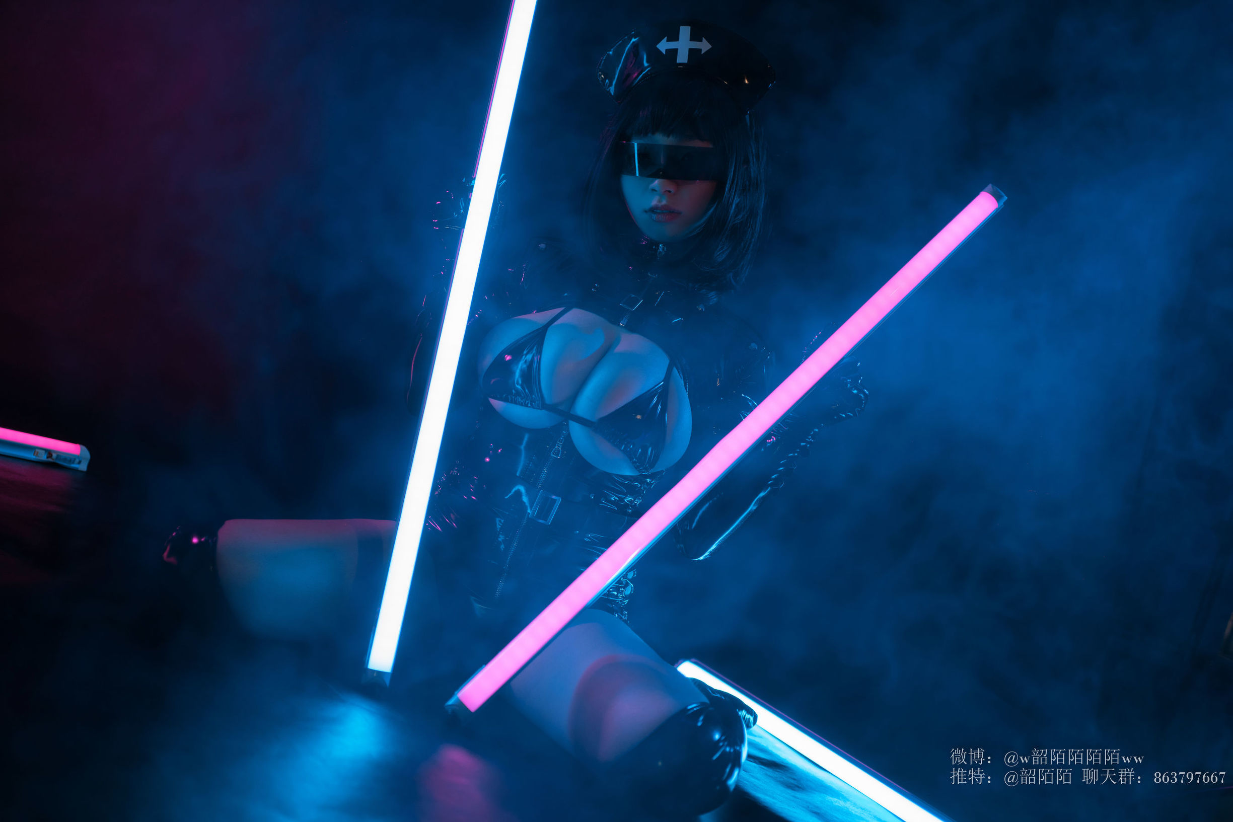 Cosplay mỹ nữ Shao Mặc Mặc Y tá Hắc ám