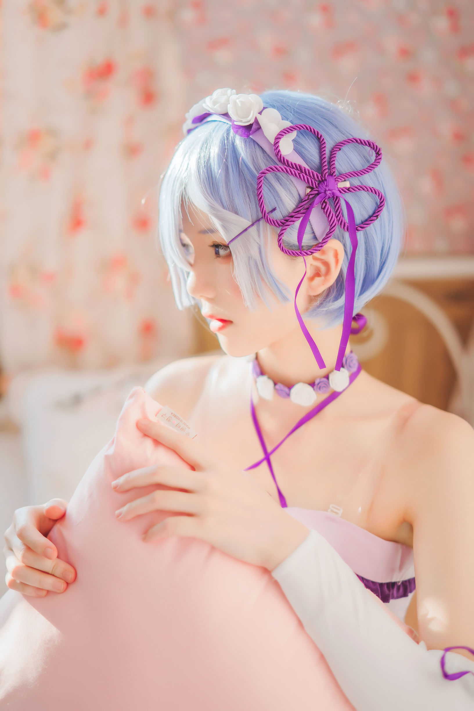 コスプレ写真] アニメブロガー シュンモモ - レムの仮眠ドレス