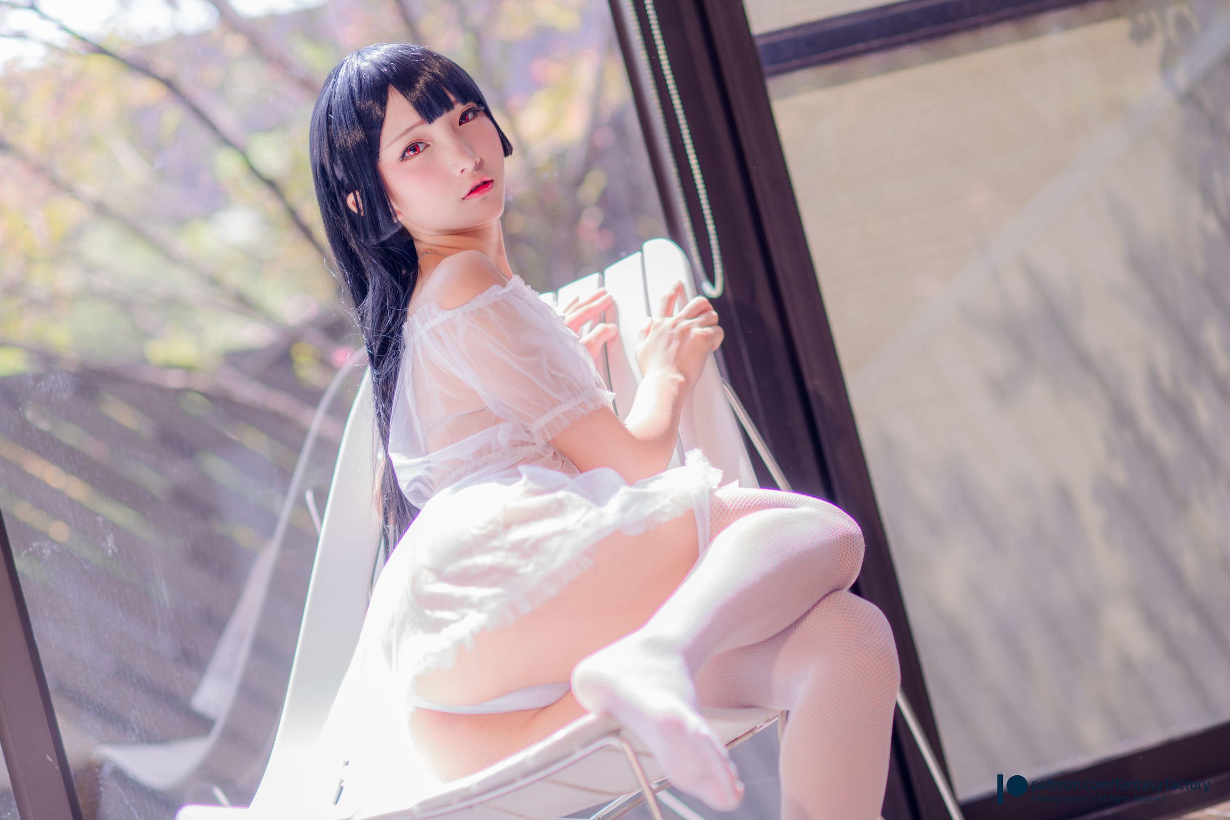 코스프레 사진] 소딩 《판타지 팩토리》 - 2019.11 흑백 얇은 가제 망사 스타킹