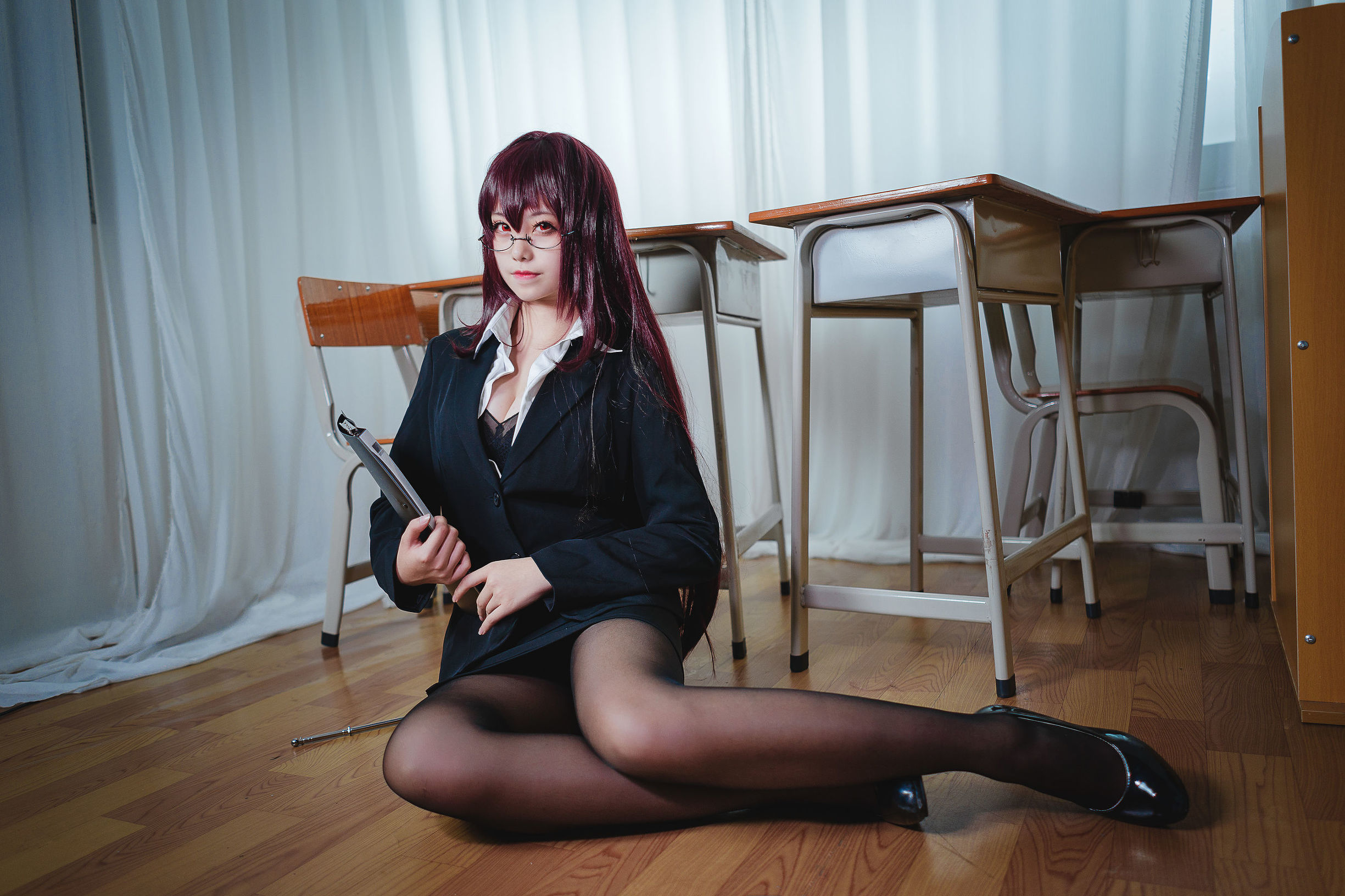 Cosplay Ảnh] Hệ Moe Chị Gái Mật Juice Cat Qiu - Sư Trưởng Giáo Viên