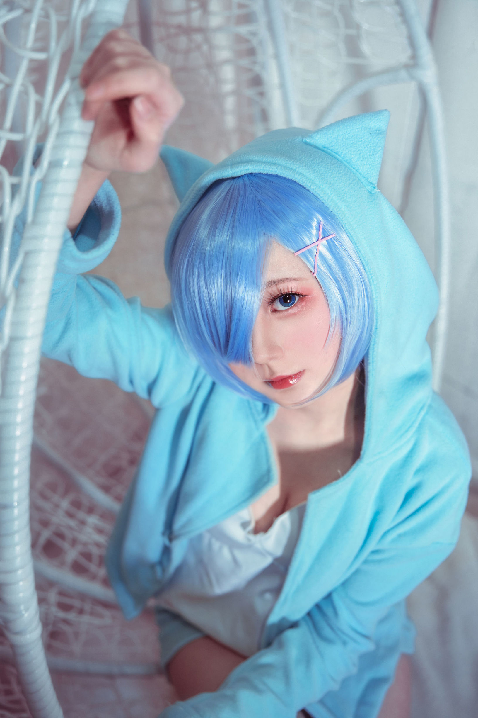 Cosplay寫真] 動漫博主弦音sic - RE從零開始的異世界生活 蕾姆貓咪睡衣