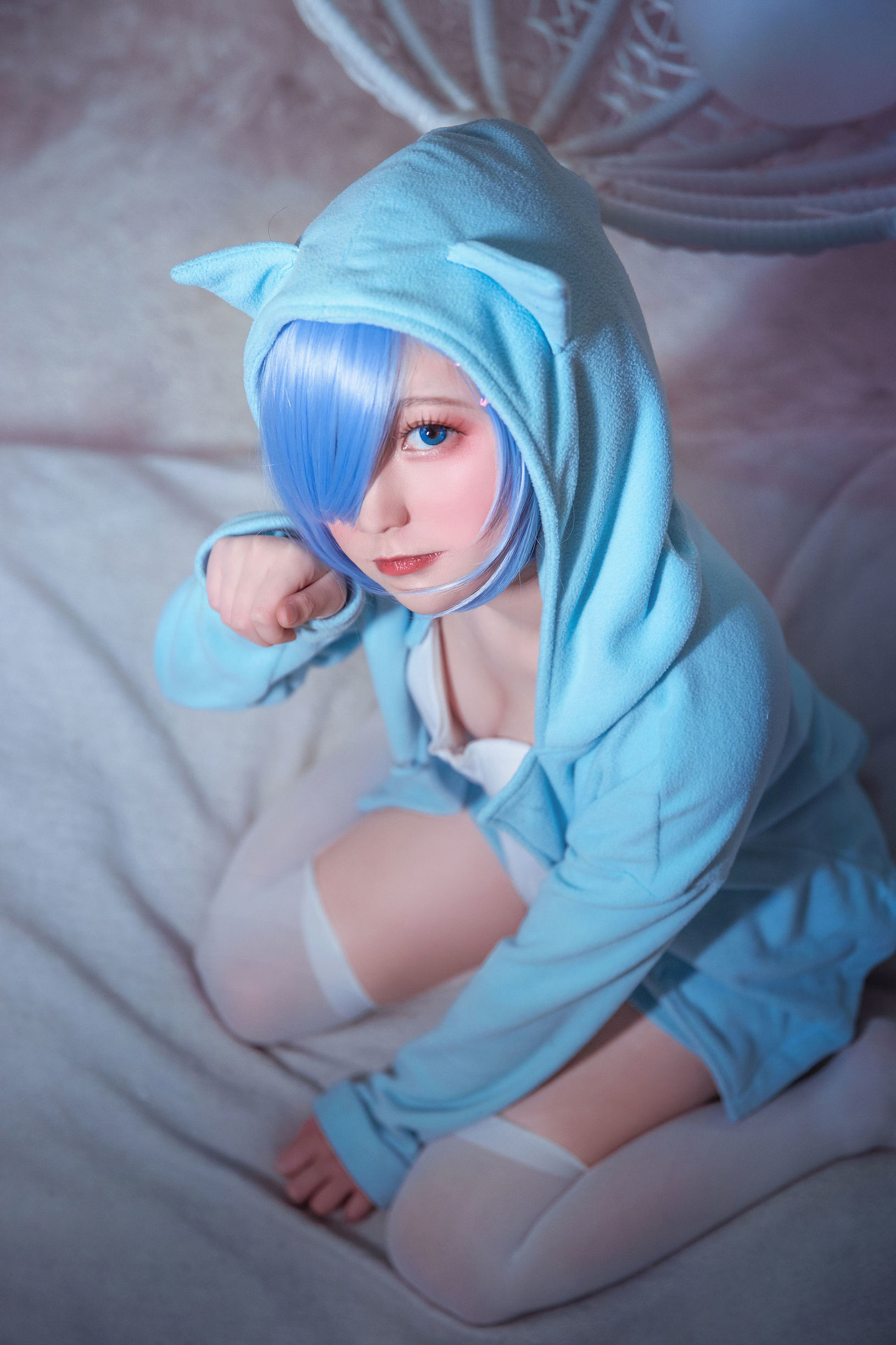 Cosplay寫真] 動漫博主弦音sic - RE從零開始的異世界生活 蕾姆貓咪睡衣