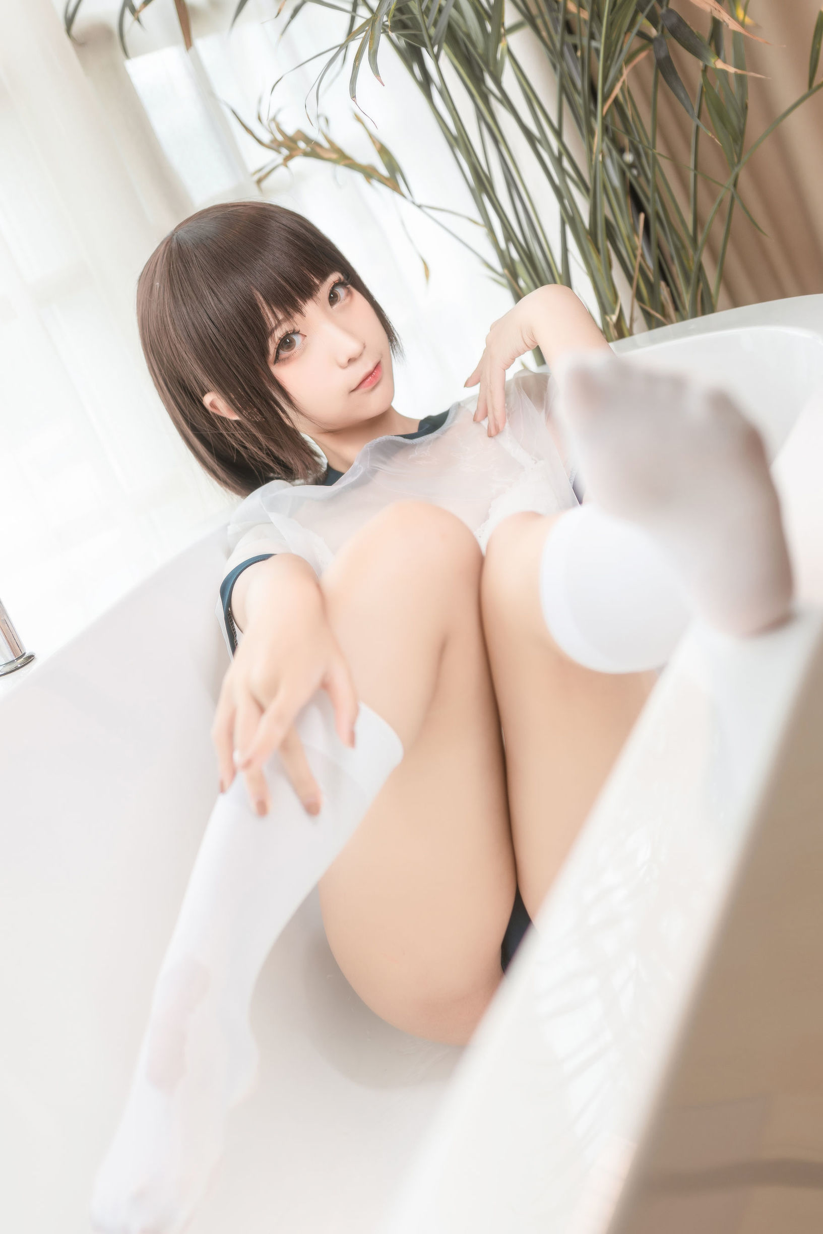 Cosplay寫真] 動漫博主蠢沫沫 - 透明體操服