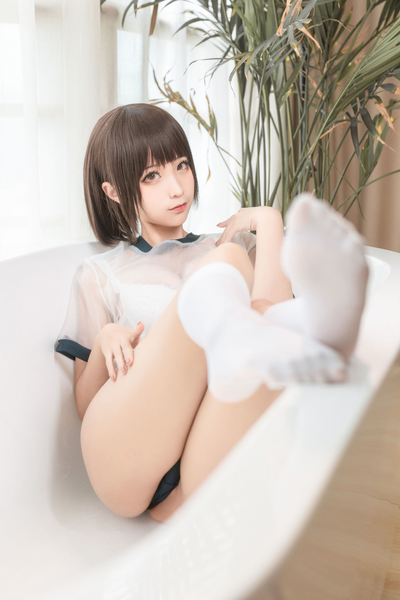 Cosplay寫真] 動漫博主蠢沫沫 - 透明體操服