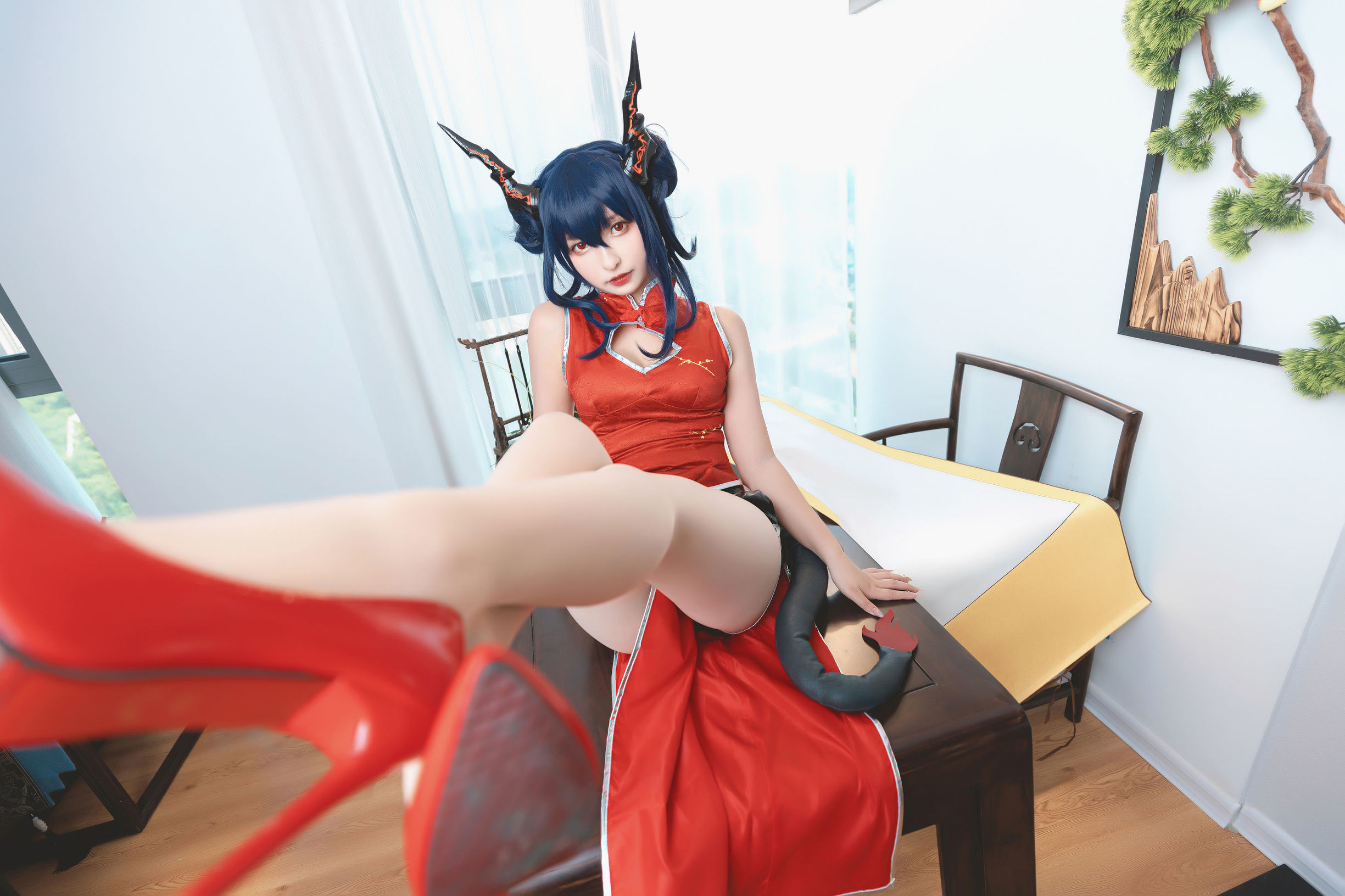 Cosplay Ảnh]  belle ta Kagurazaka Mafuyu - Qipao Phù Thủy