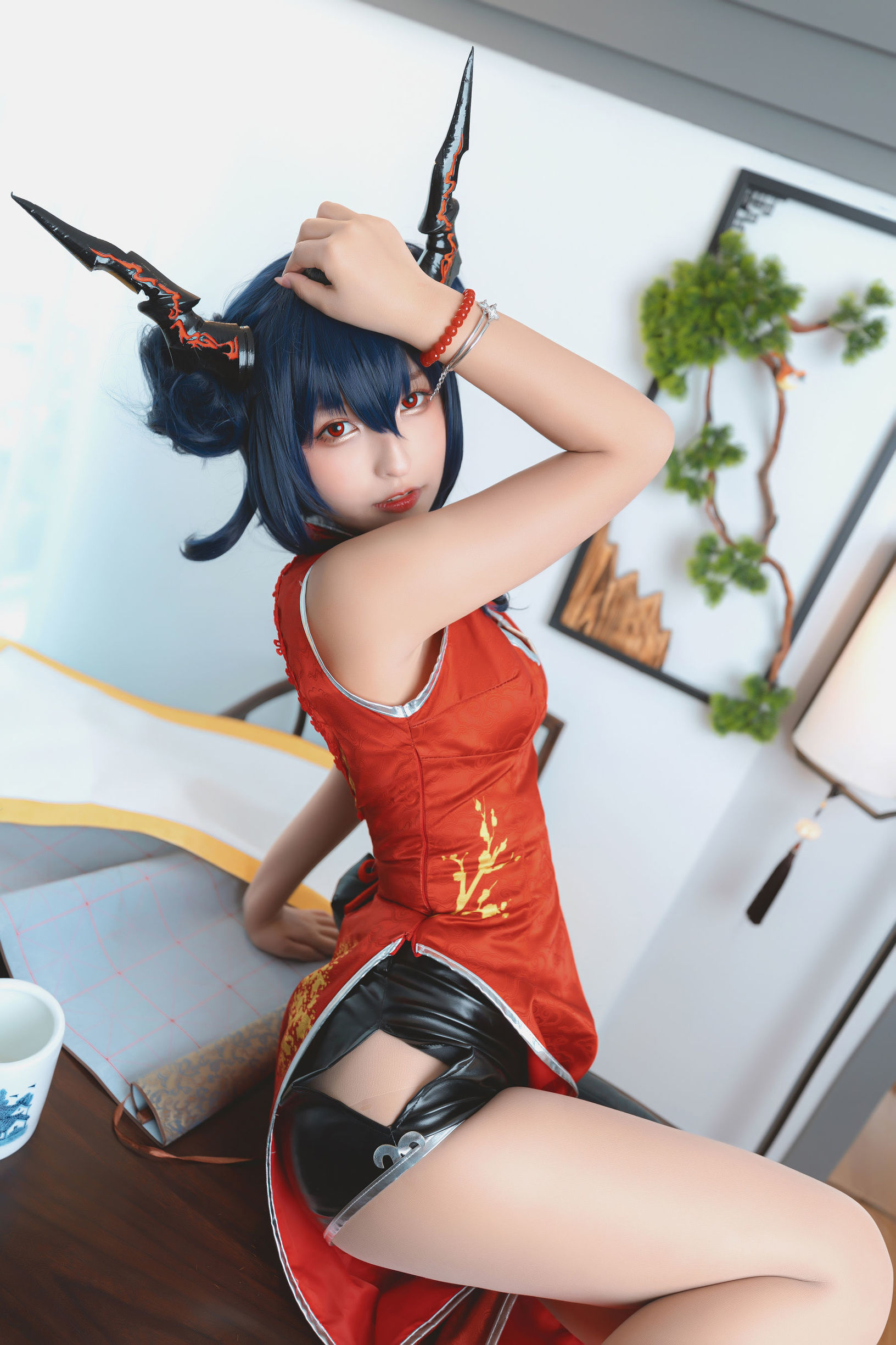 Cosplay Ảnh]  belle ta Kagurazaka Mafuyu - Qipao Phù Thủy