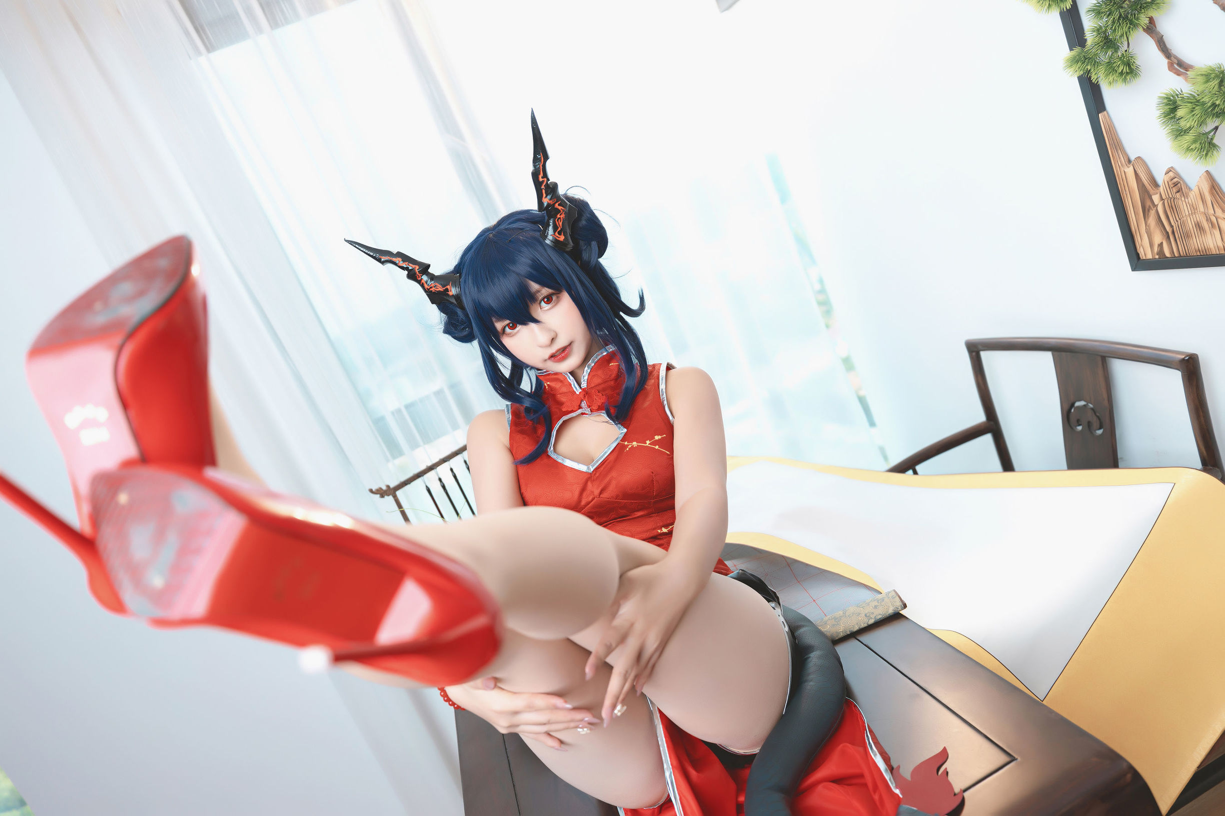 Cosplay Ảnh]  belle ta Kagurazaka Mafuyu - Qipao Phù Thủy