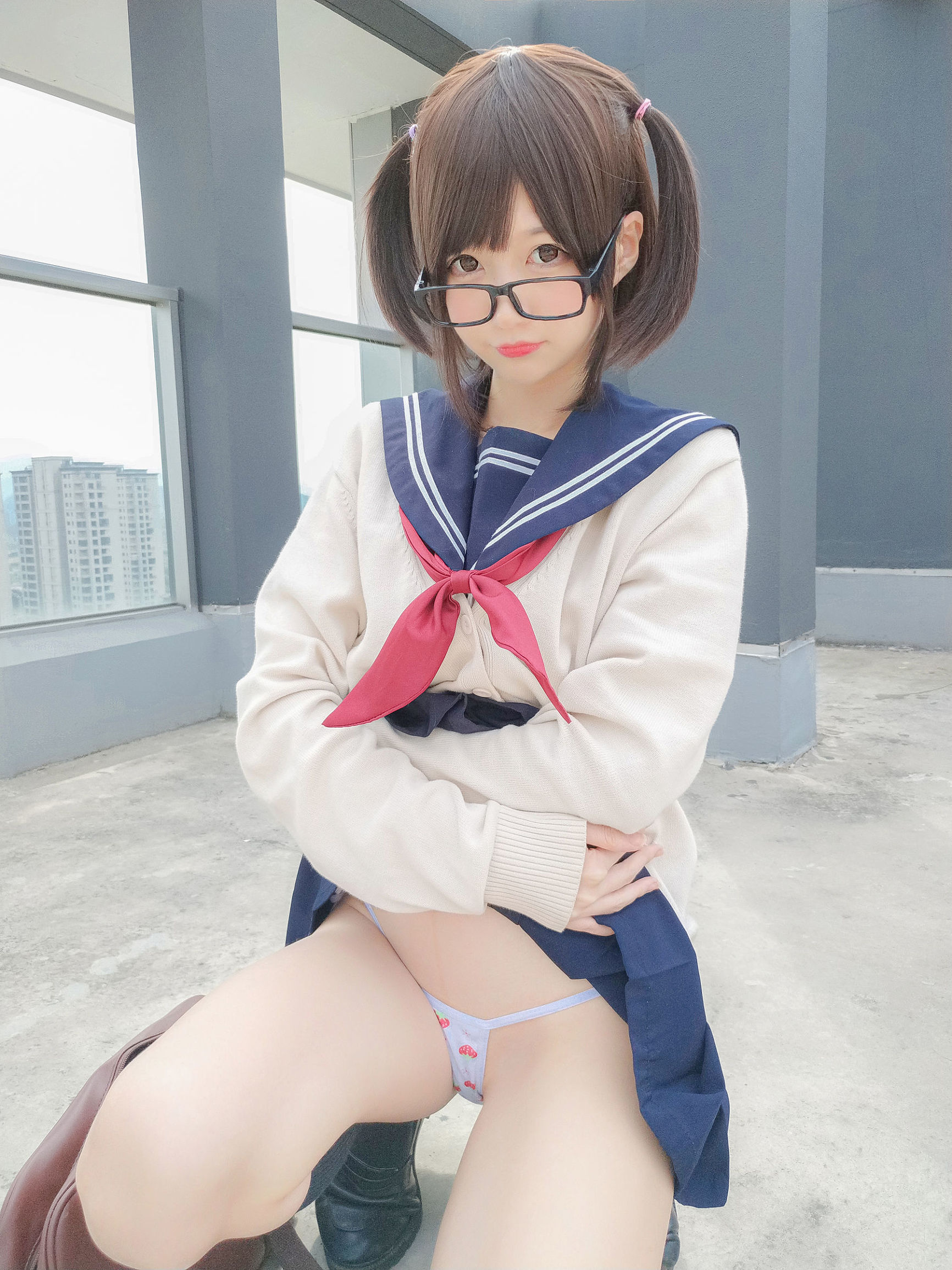 Cosplay Photos] Nagisa Mamono Meow - Navy JK Style