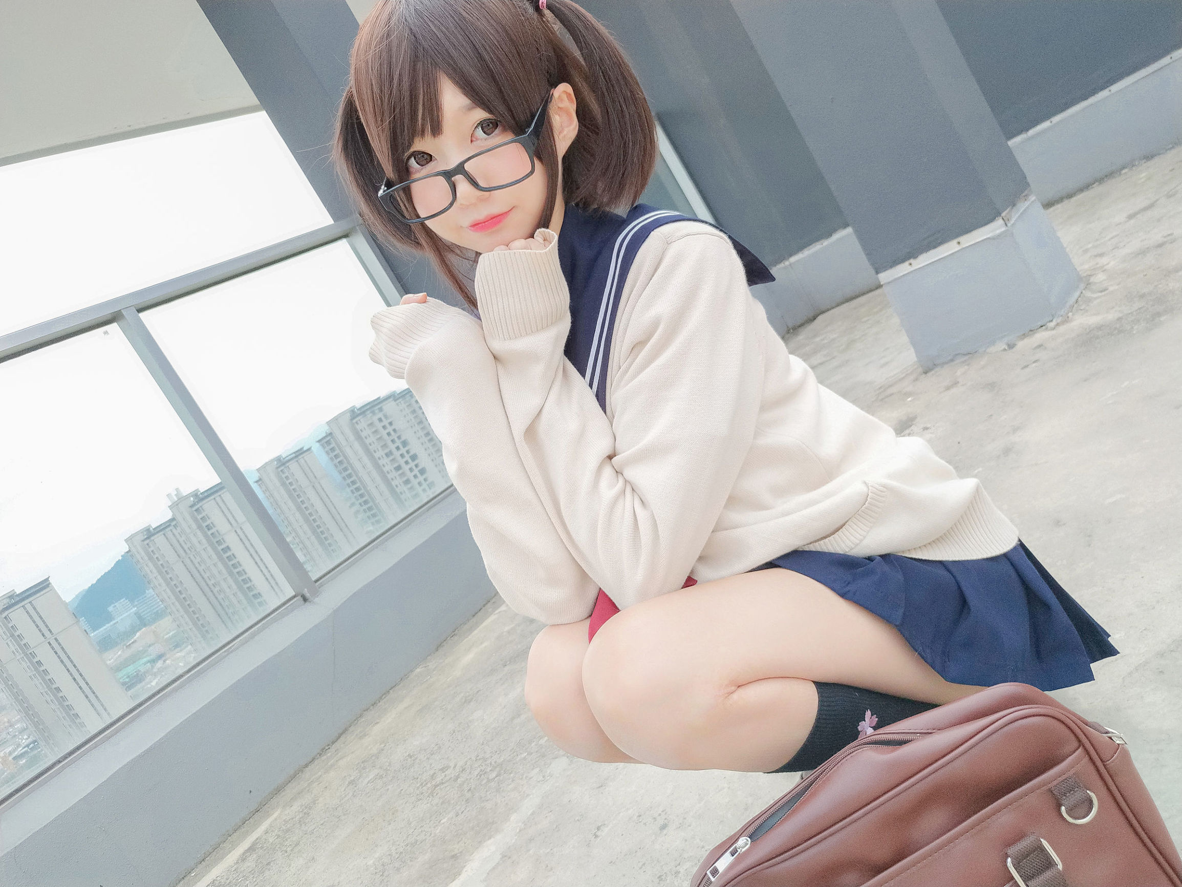 Cosplay寫真] Nagisa魔物喵 - 海軍JK風