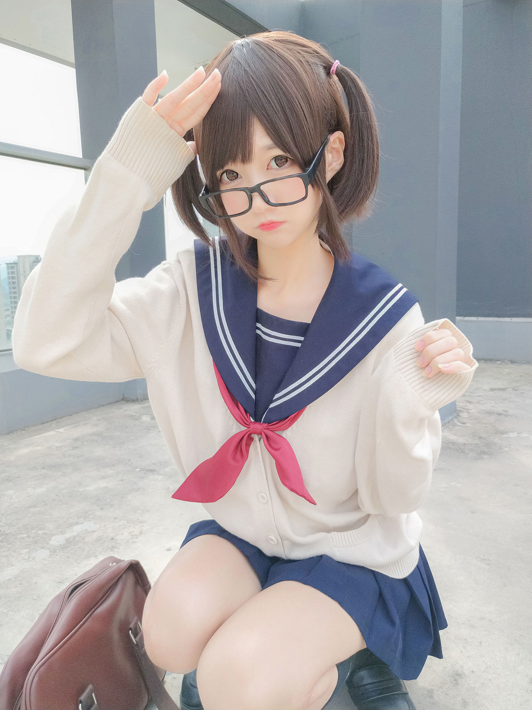 Cosplay Photos] Nagisa Mamono Meow - Navy JK Style