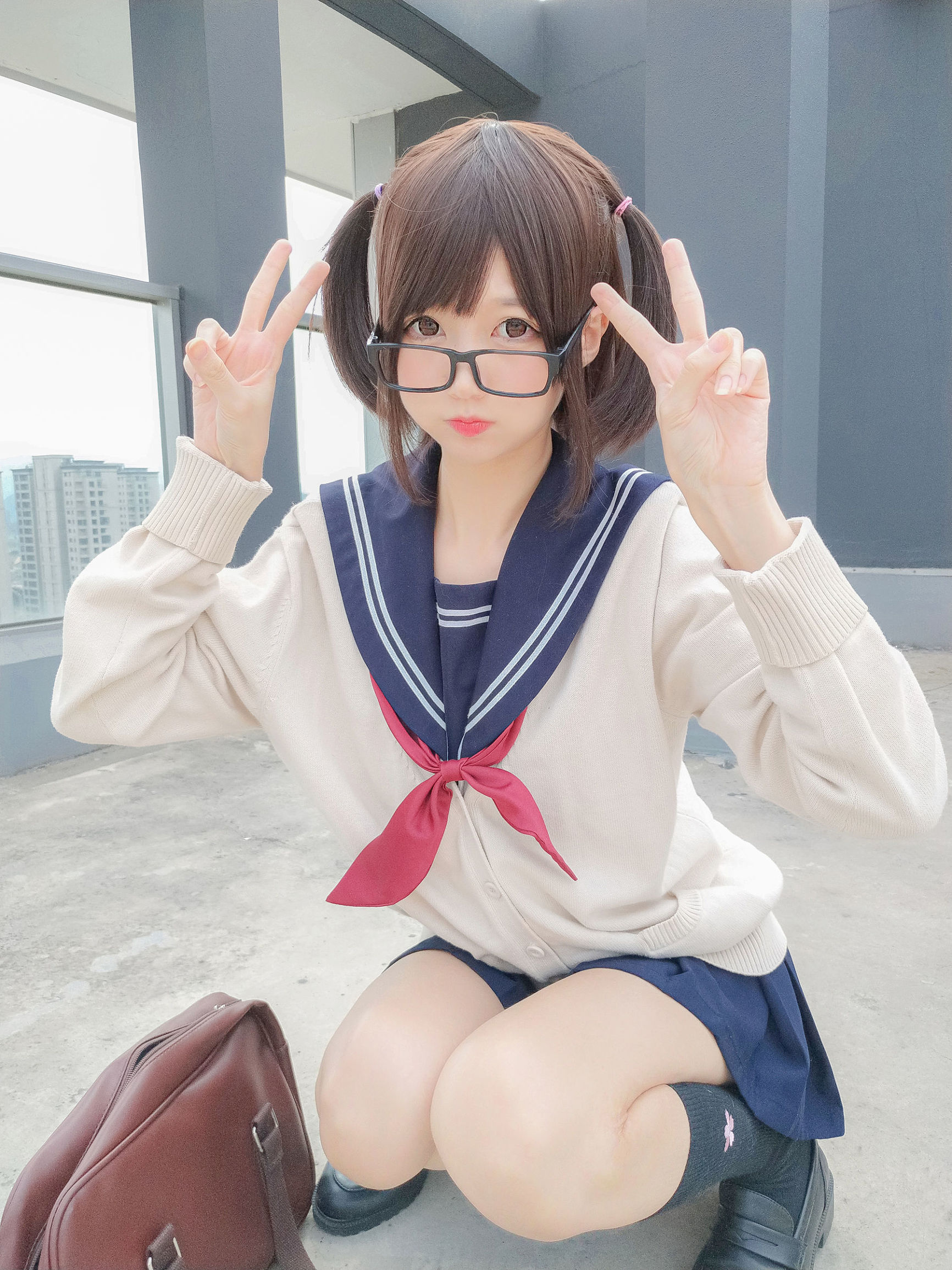 Cosplay Photos] Nagisa Mamono Meow - Navy JK Style