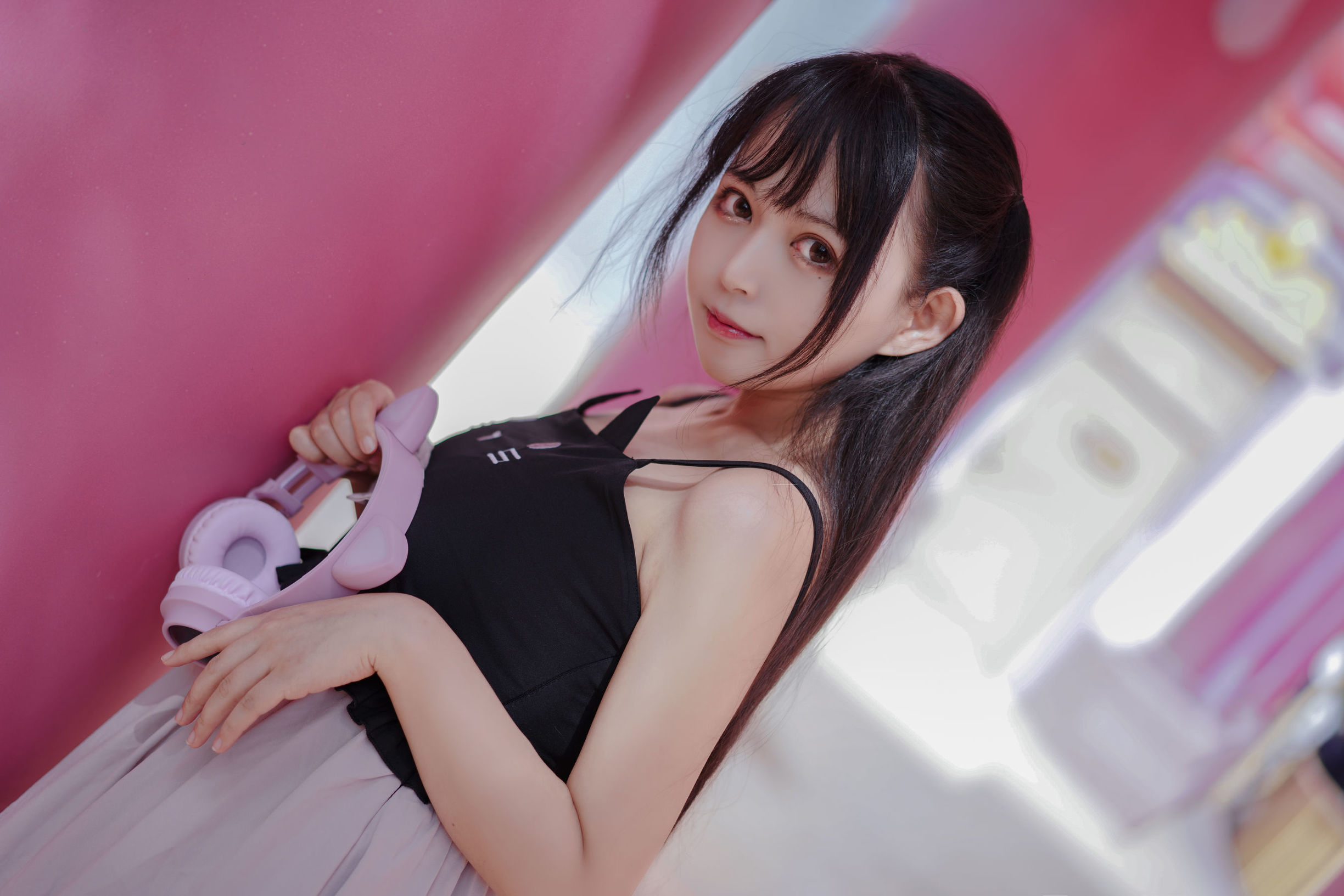 Cosplay寫真] 大眼萌妹黑貓貓OvO - 粉紅