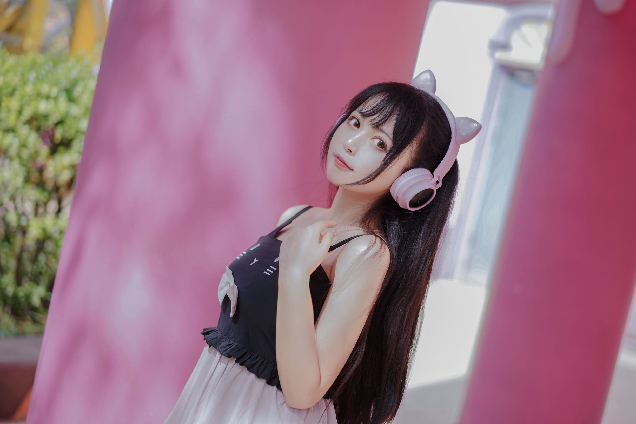 Cosplay寫真] 大眼萌妹黑貓貓OvO - 粉紅