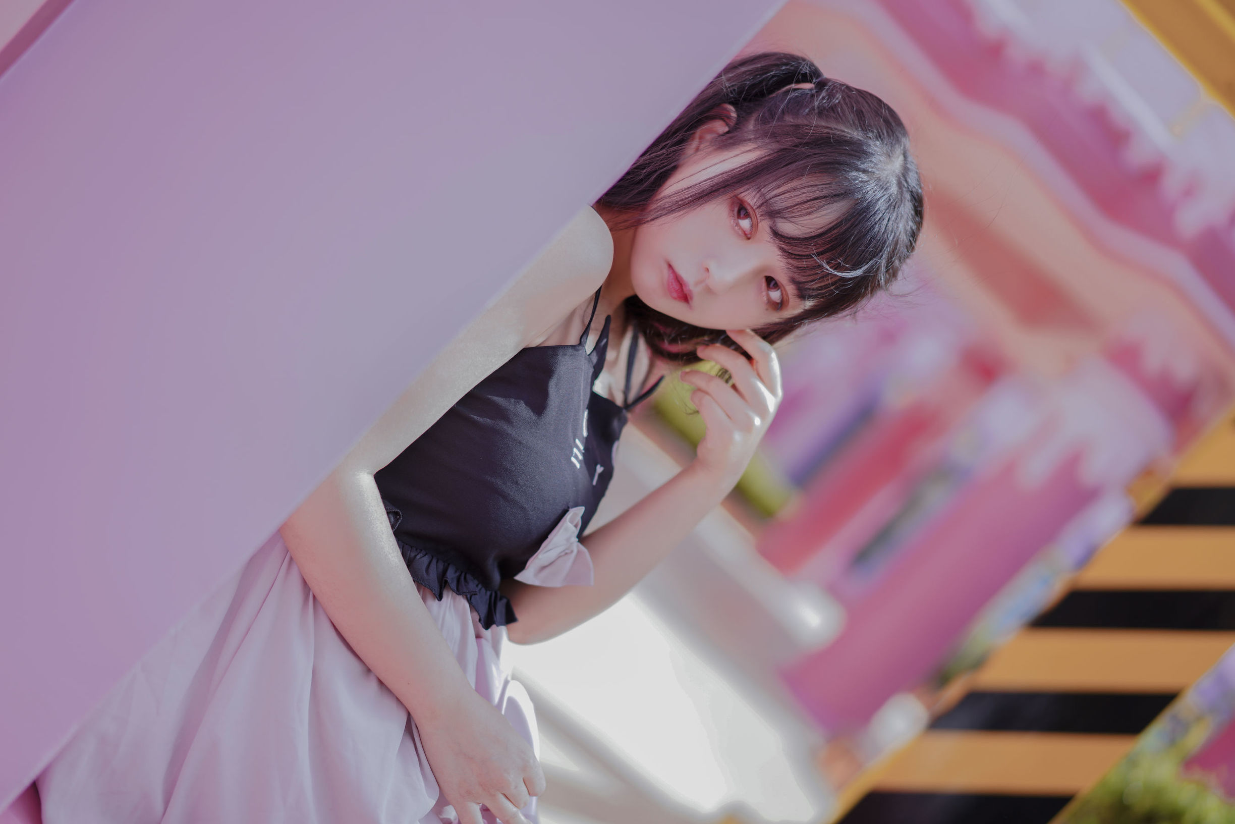 Cosplay寫真] 大眼萌妹黑貓貓OvO - 粉紅