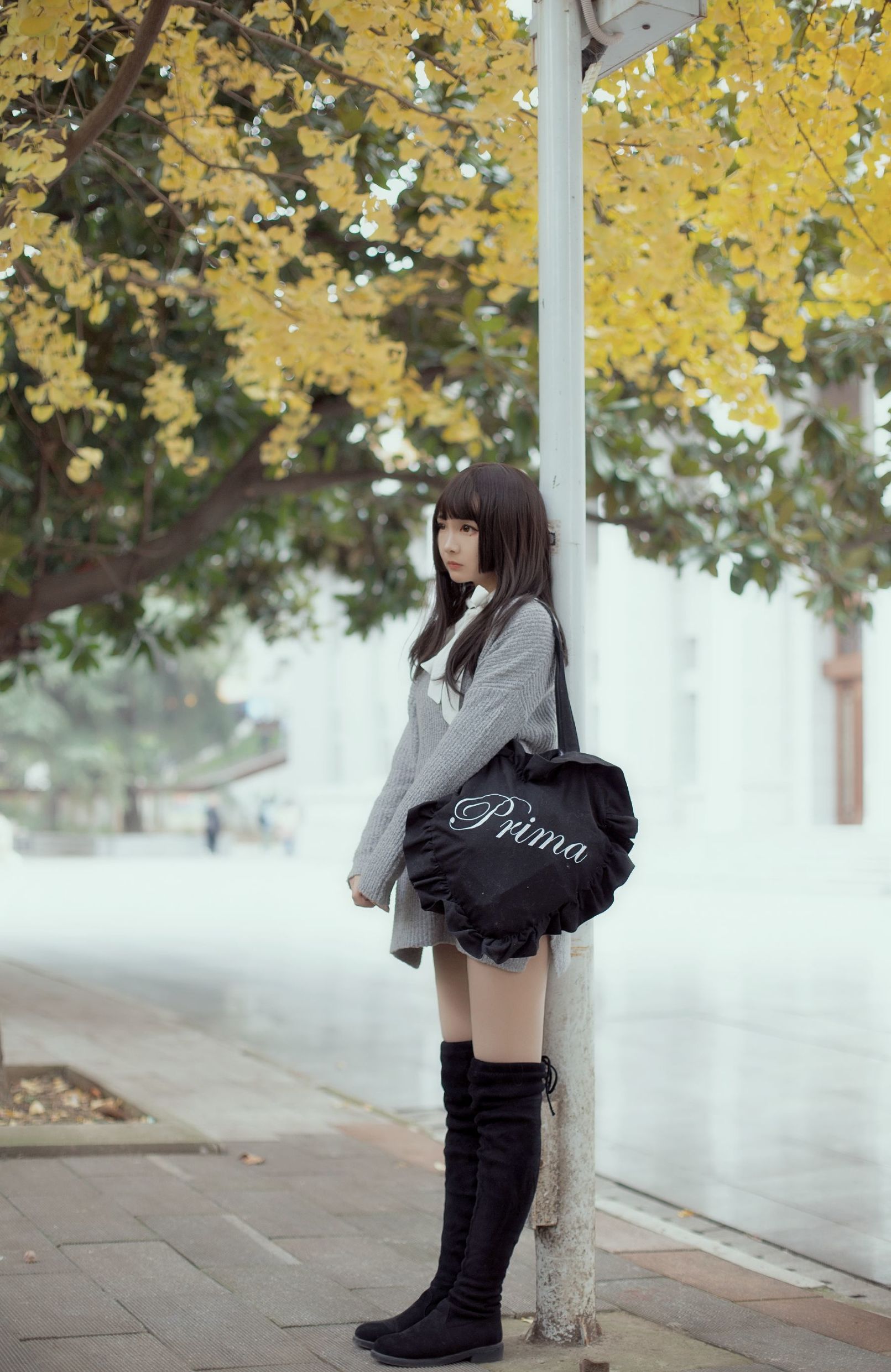 Cosplay写真] 二次元美女古川カグラ - 銀杏の下