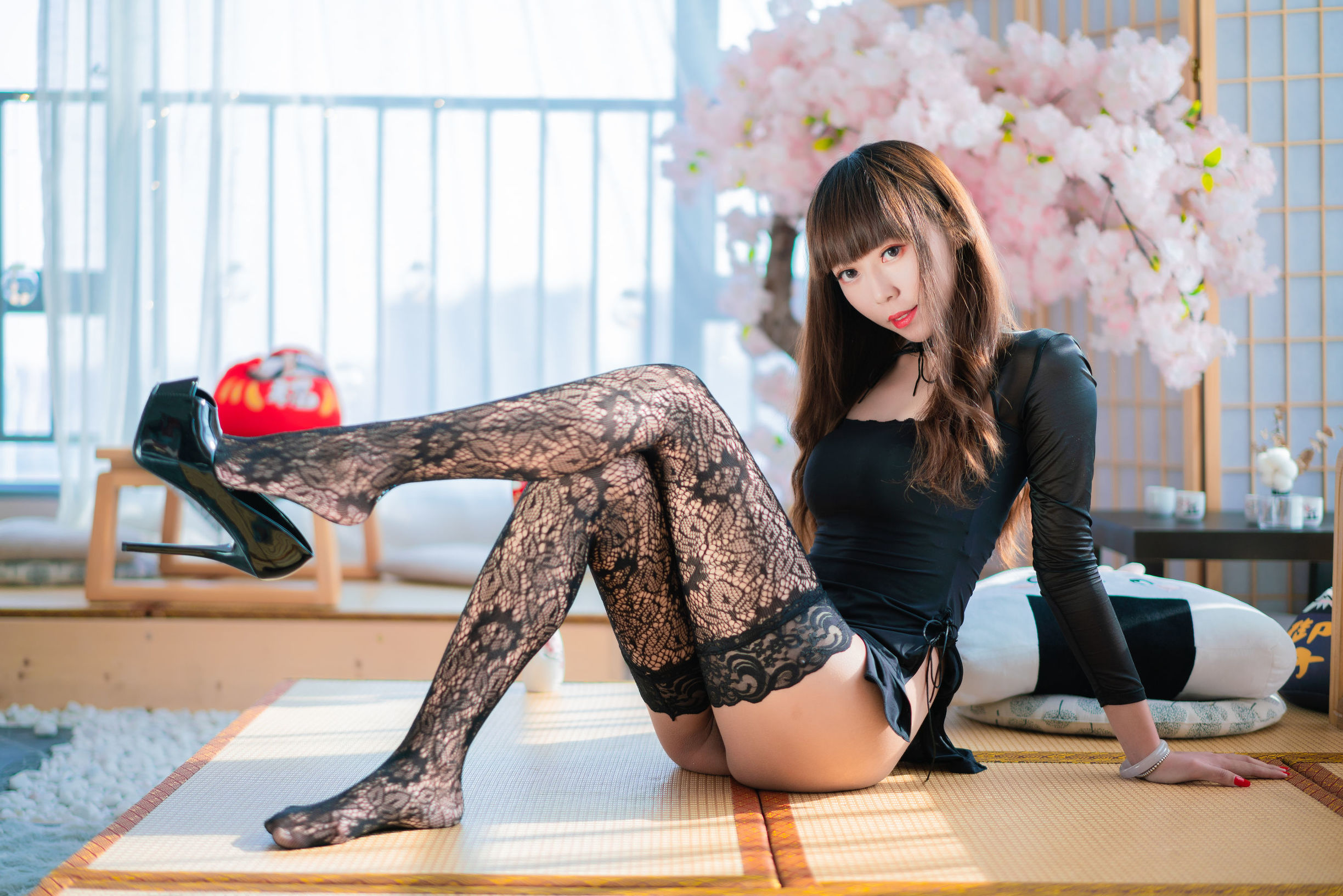 コスプレ写真] アニメブロガー マネーレンレン - 黒旗袍