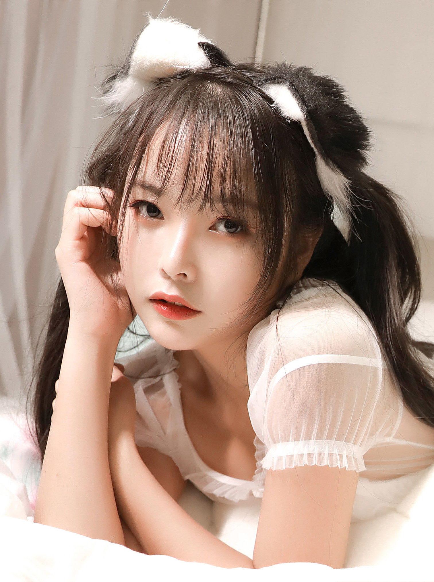Cosplay寫真] 蘇嫣嫣阿姨 - 白色貓耳頭飾