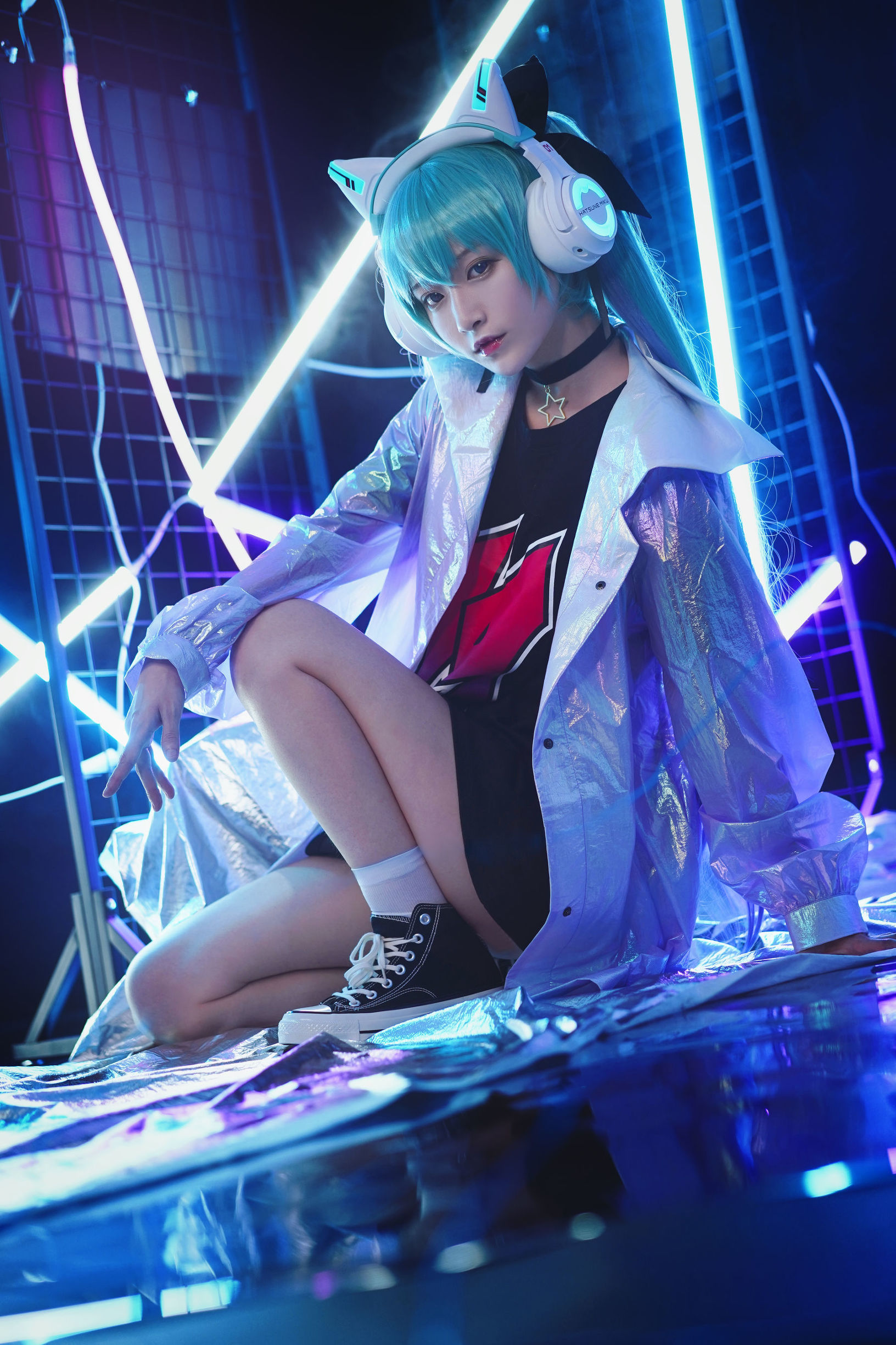 Cosplay寫真] 動漫博主鐵板燒鬼舞w - 妖舞耳機Miku