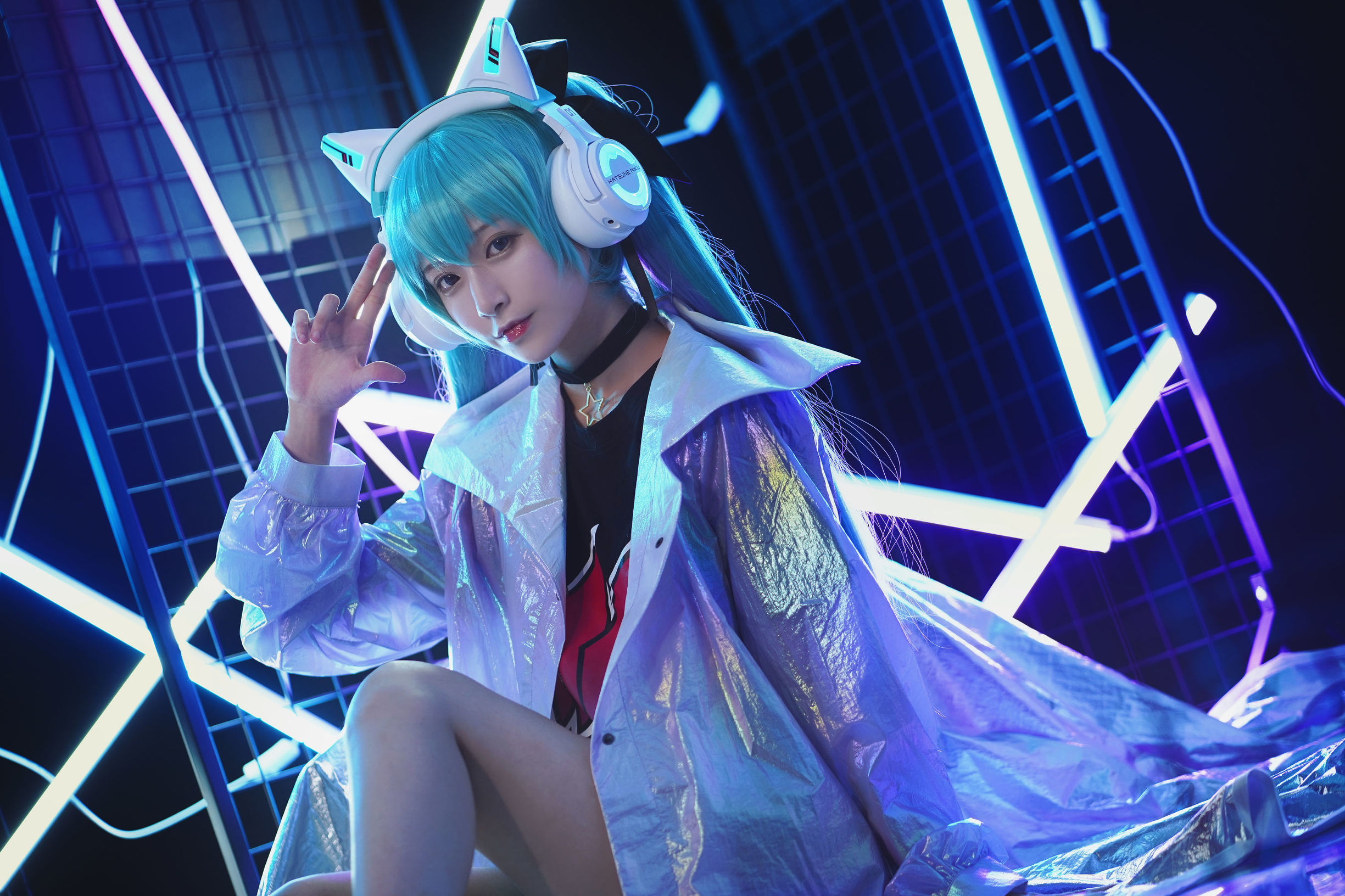 Cosplay寫真] 動漫博主鐵板燒鬼舞w - 妖舞耳機Miku