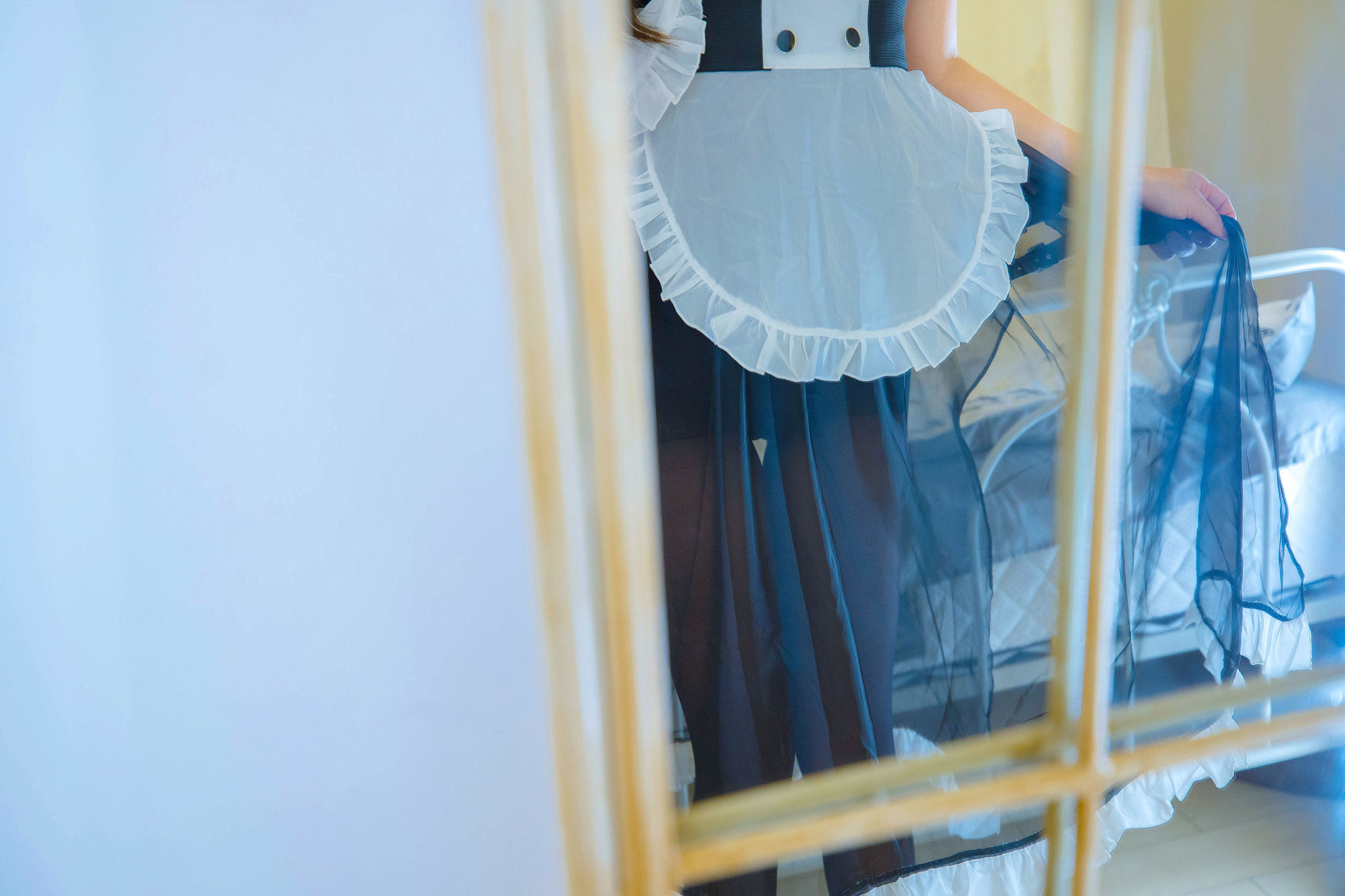 コスプレ写真] ロリータ神楽坂真冬の「おかえり」- 黒ストッキング美脚メイド