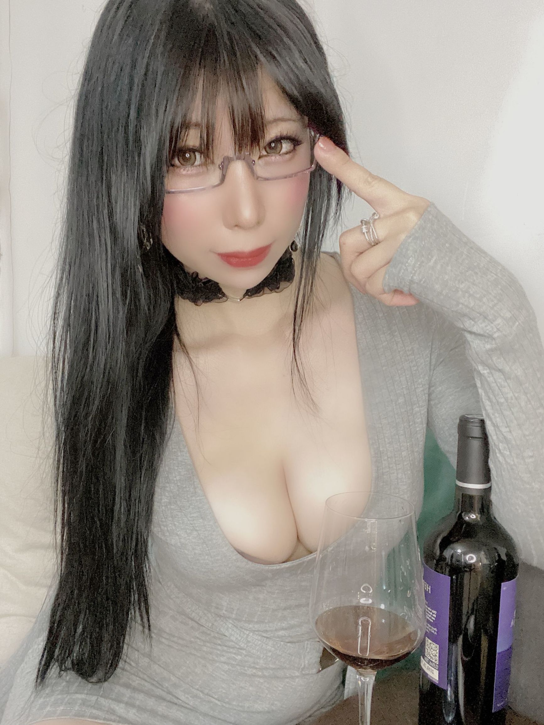 コスプレ写真] 二次元巨乳美女鹿野希 - 酒酔い先輩