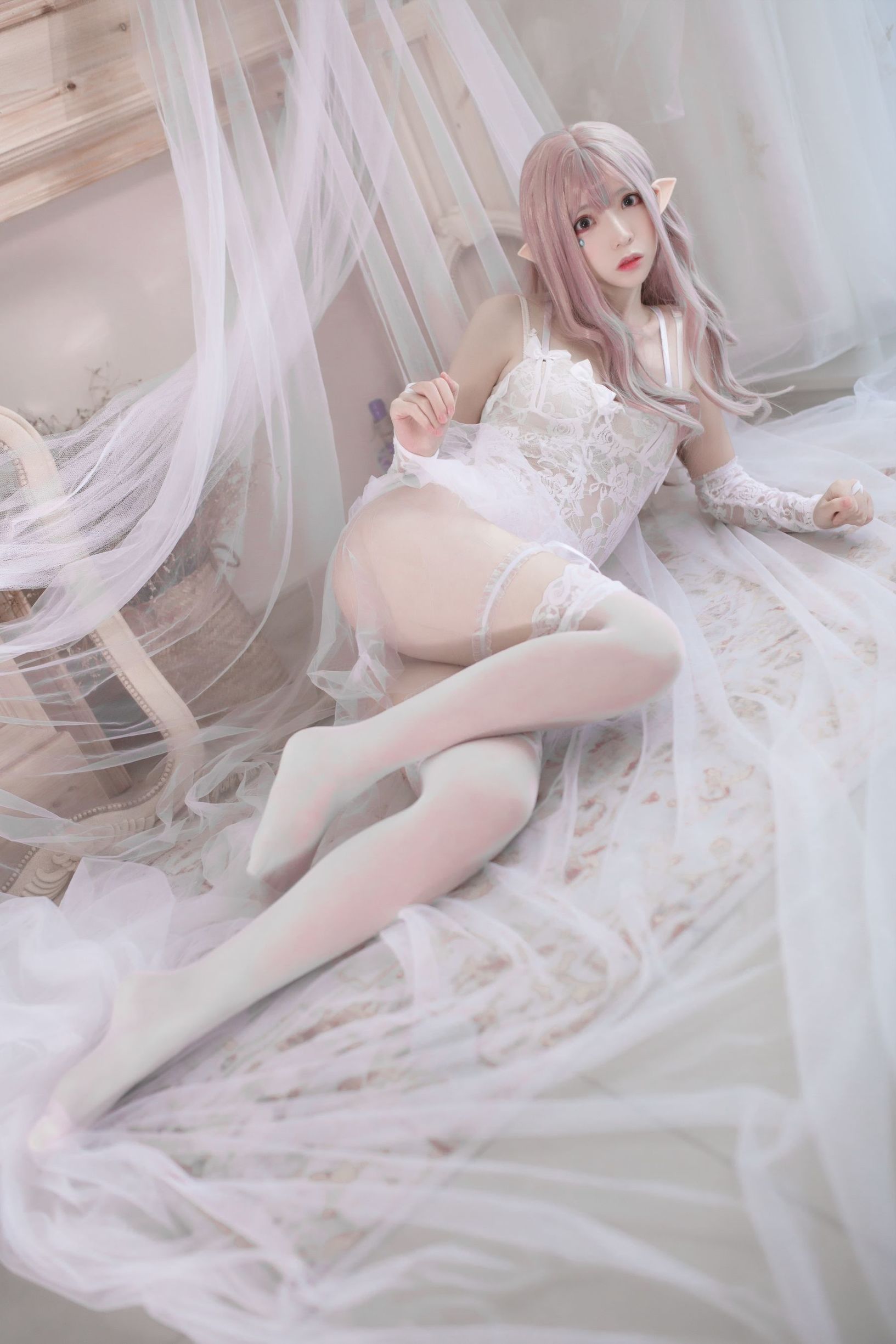Cosplay Photos] Feng Mao ss - Pure White Elf