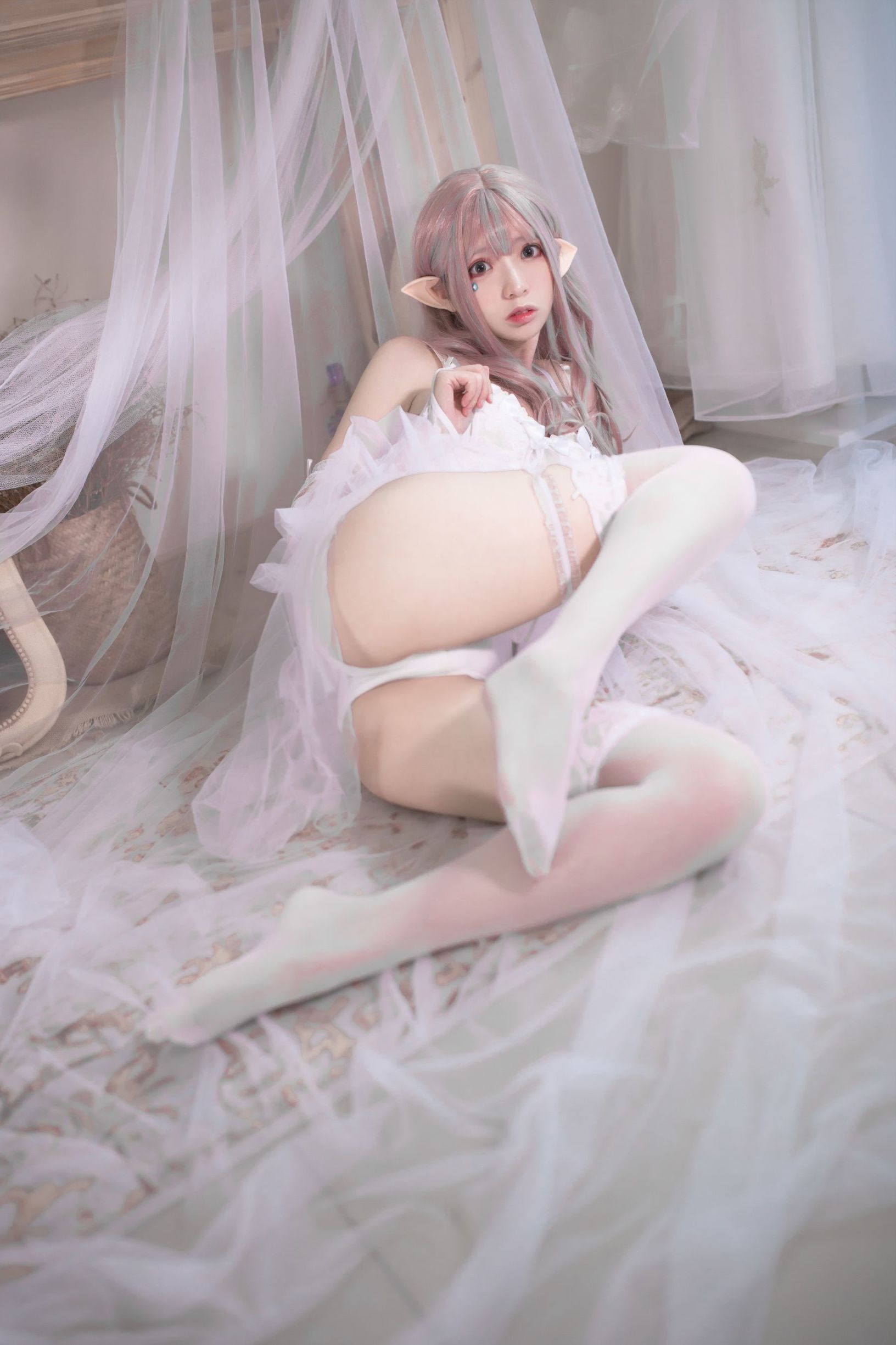 [Cosplay写真] 疯猫ss - 纯白精灵