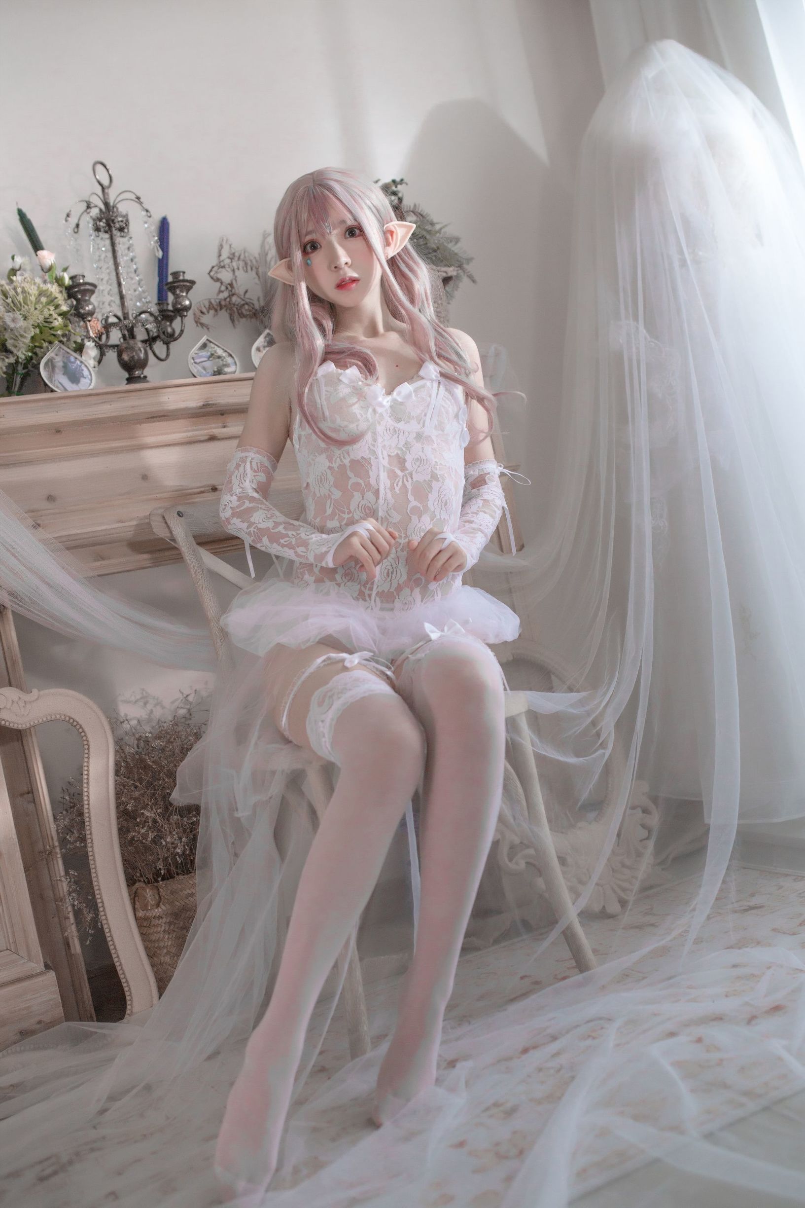 [Cosplay写真] 疯猫ss - 纯白精灵