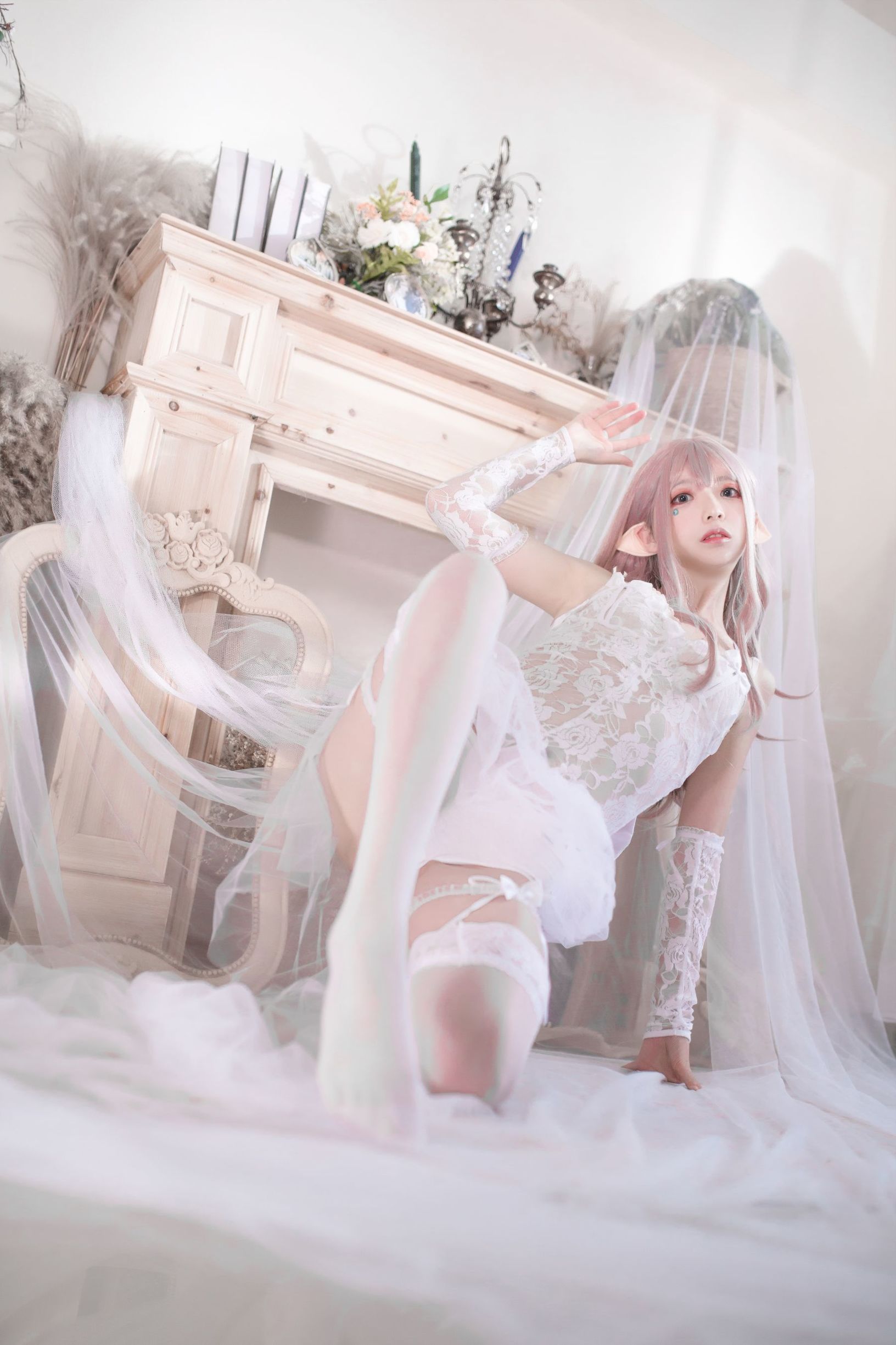 Cosplay Photos] Feng Mao ss - Pure White Elf
