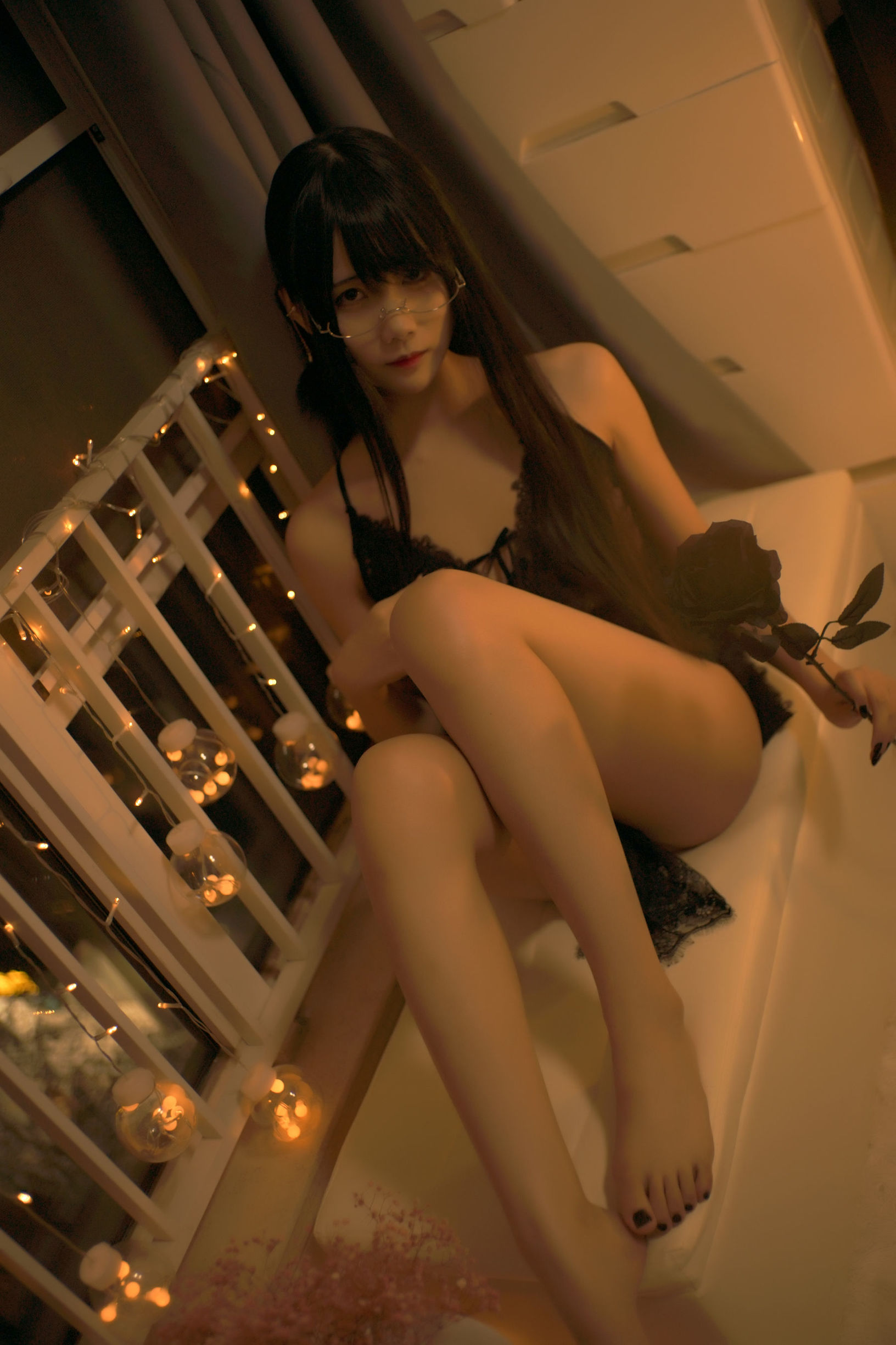 [Cosplay写真] 动漫博主曉美媽 - 夜玫瑰