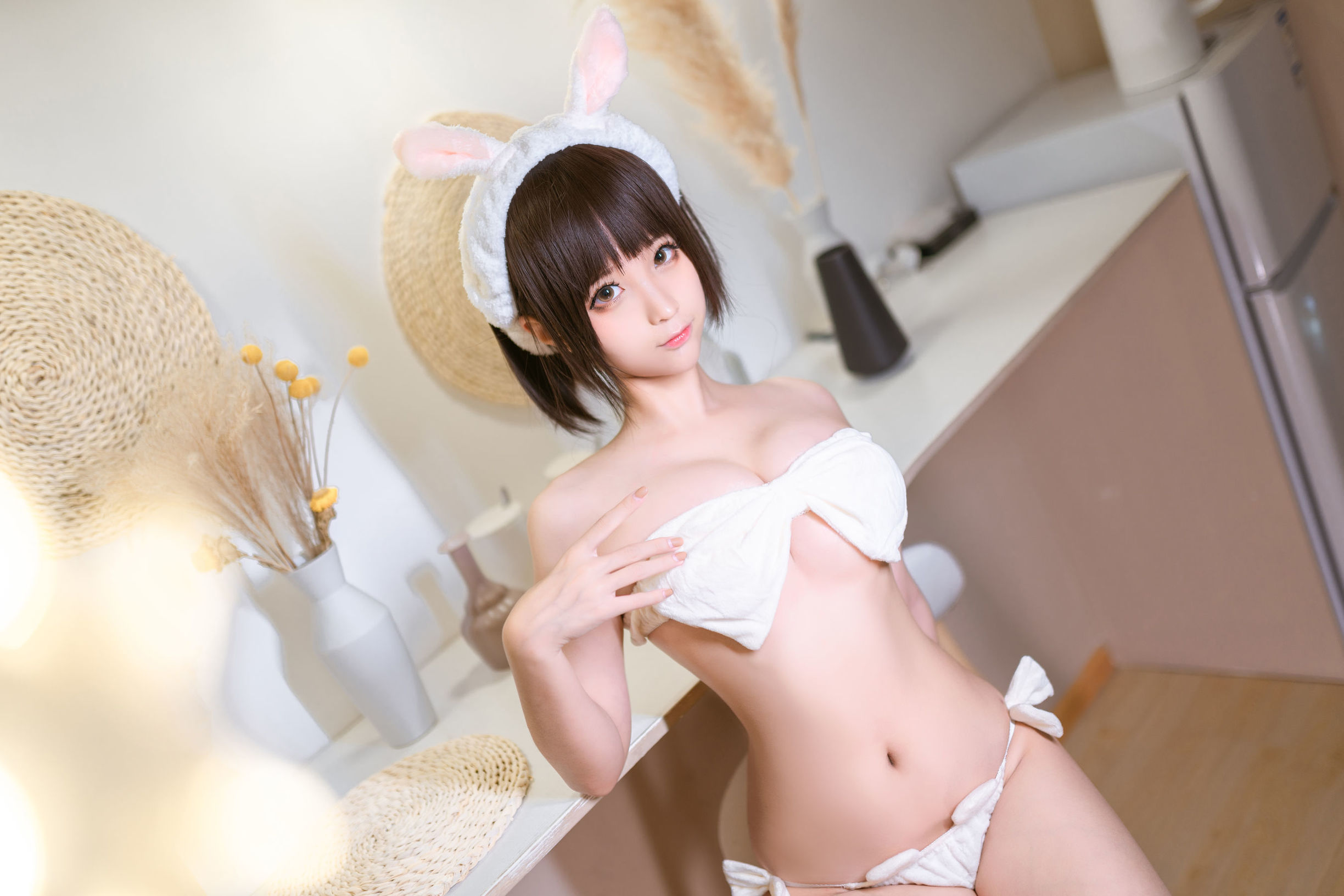 Cosplay사진] 애니메이션 블로거 춘모모 - 리본 속옷