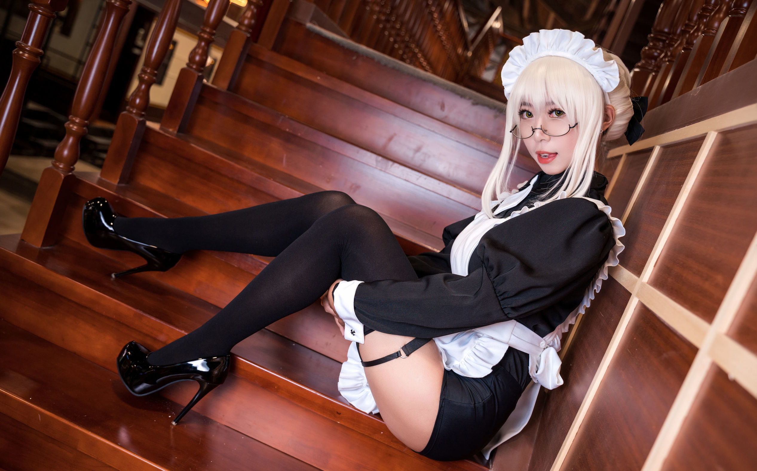 コスプレ写真] アニメブロガーMoneyレイレイ - 95式玉玲珑-黒呆メイド