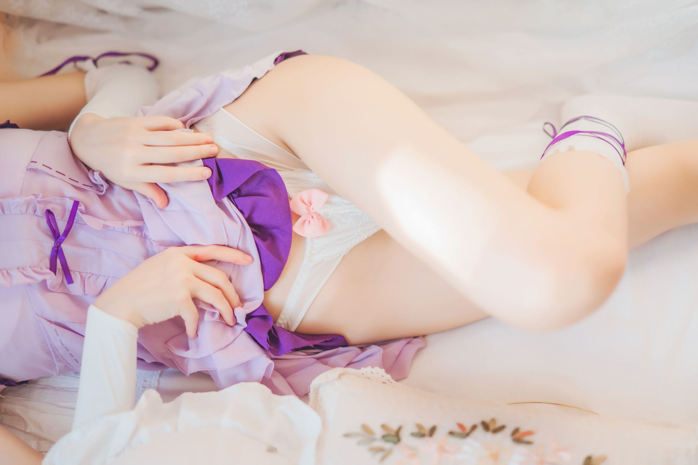 コスプレ写真] 桜桃喵 - レム小睡ドレス