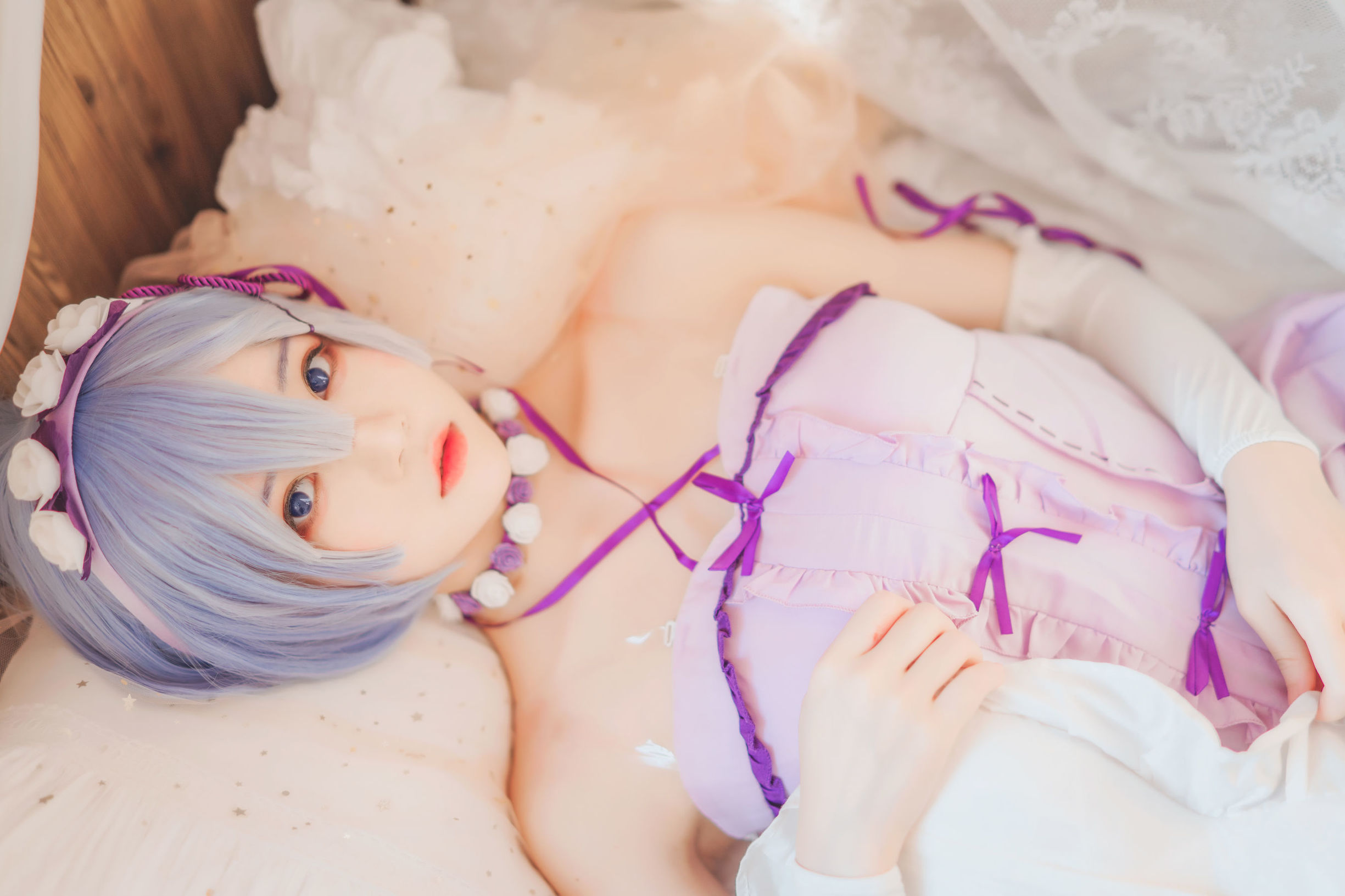 コスプレ写真] 桜桃喵 - レム小睡ドレス