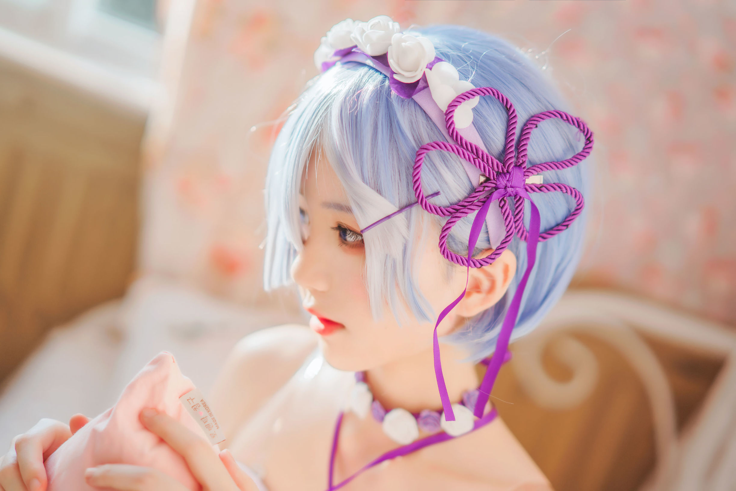 コスプレ写真] 桜桃喵 - レム小睡ドレス