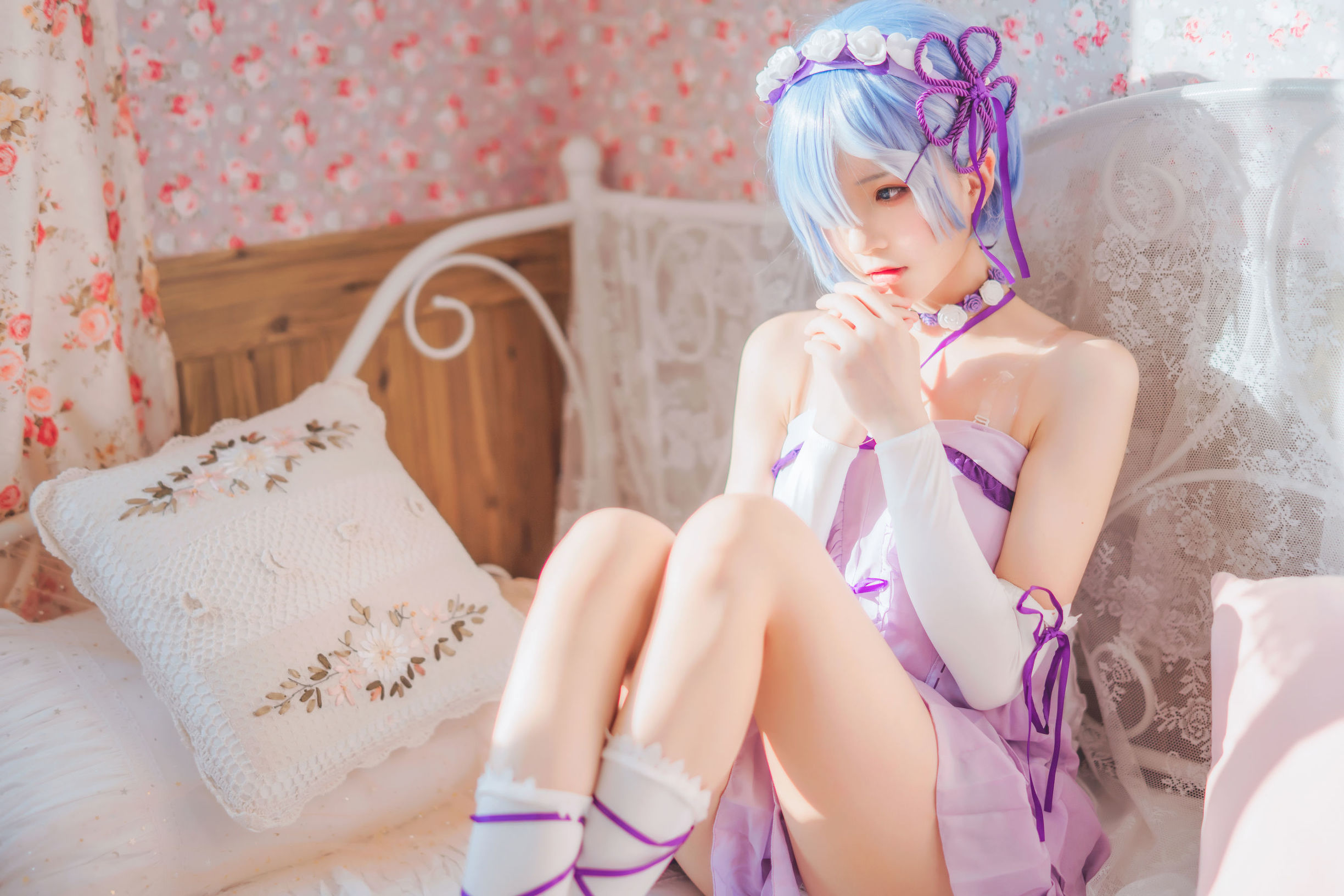 Cosplay Ảnh] Sakuto Nya - Rem Váy Ngủ
