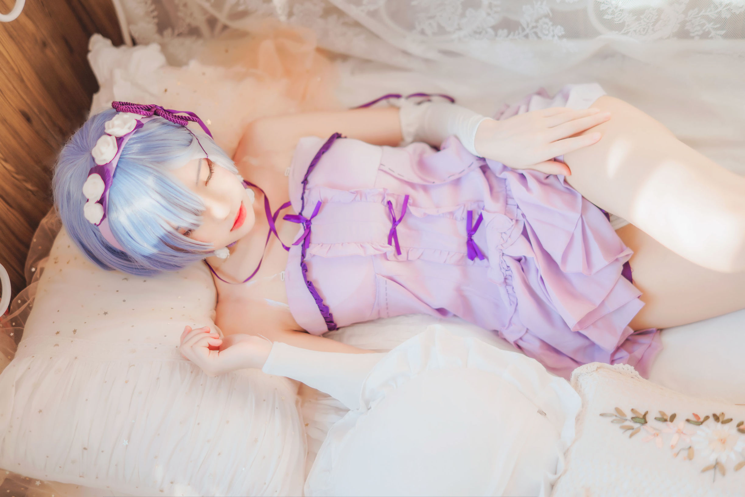 コスプレ写真] 桜桃喵 - レム小睡ドレス