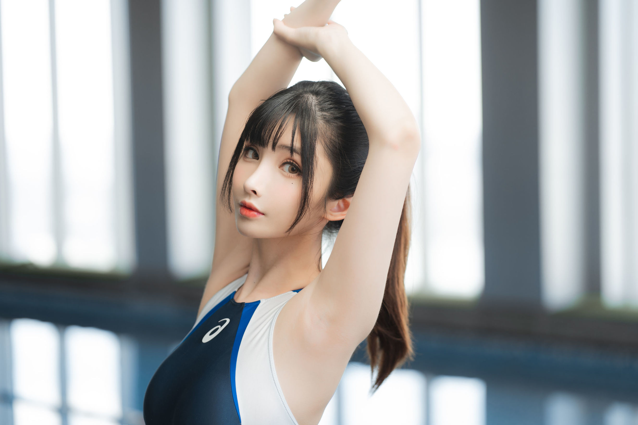 コスプレ写真] COS福利リオコ凉凉子 - 水泳部先輩の特訓時間