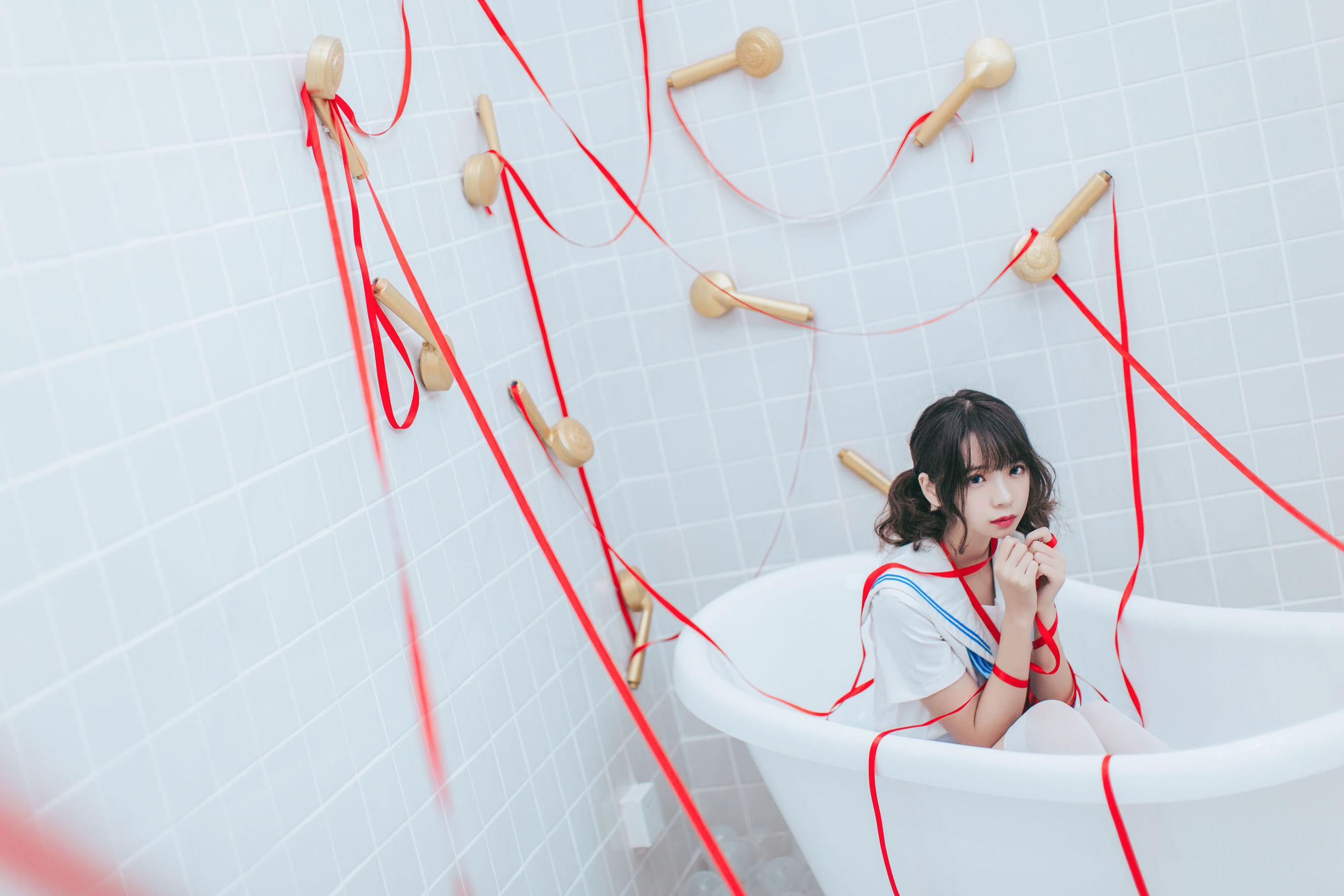 Cosplay 照片] 瘋貓ss - 浴室JK
