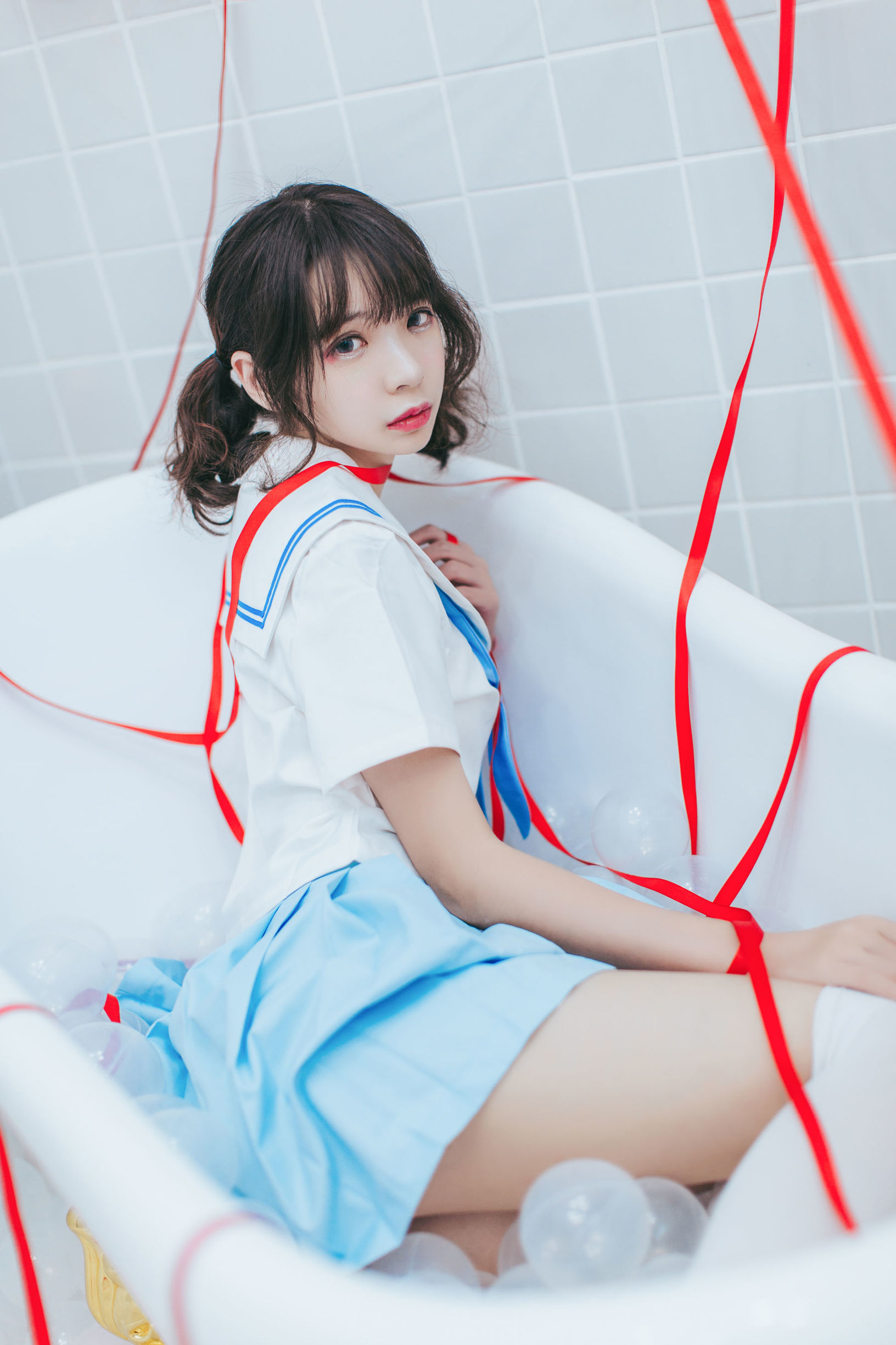 Cosplay 照片] 瘋貓ss - 浴室JK