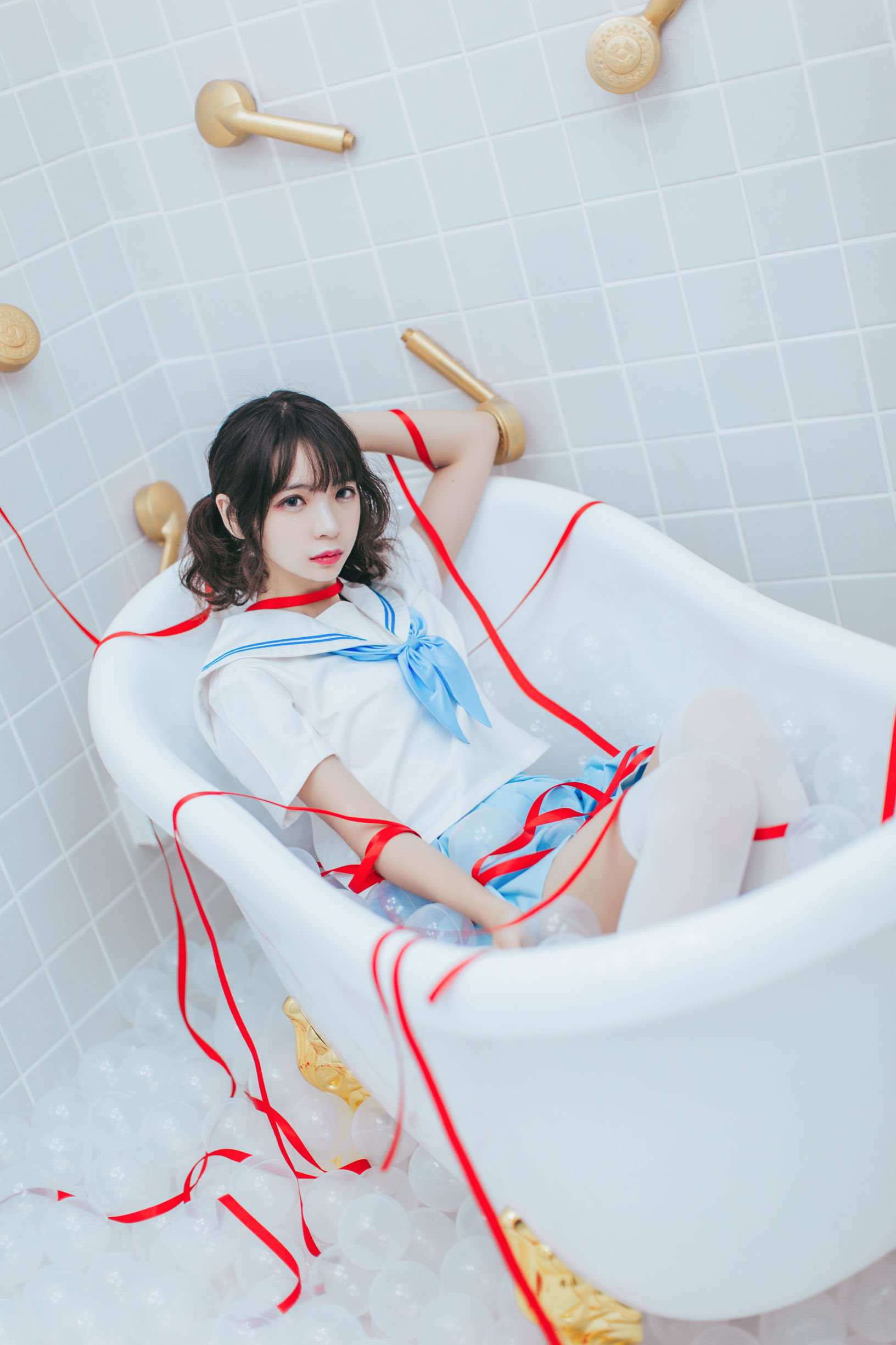 Cosplay 照片] 瘋貓ss - 浴室JK