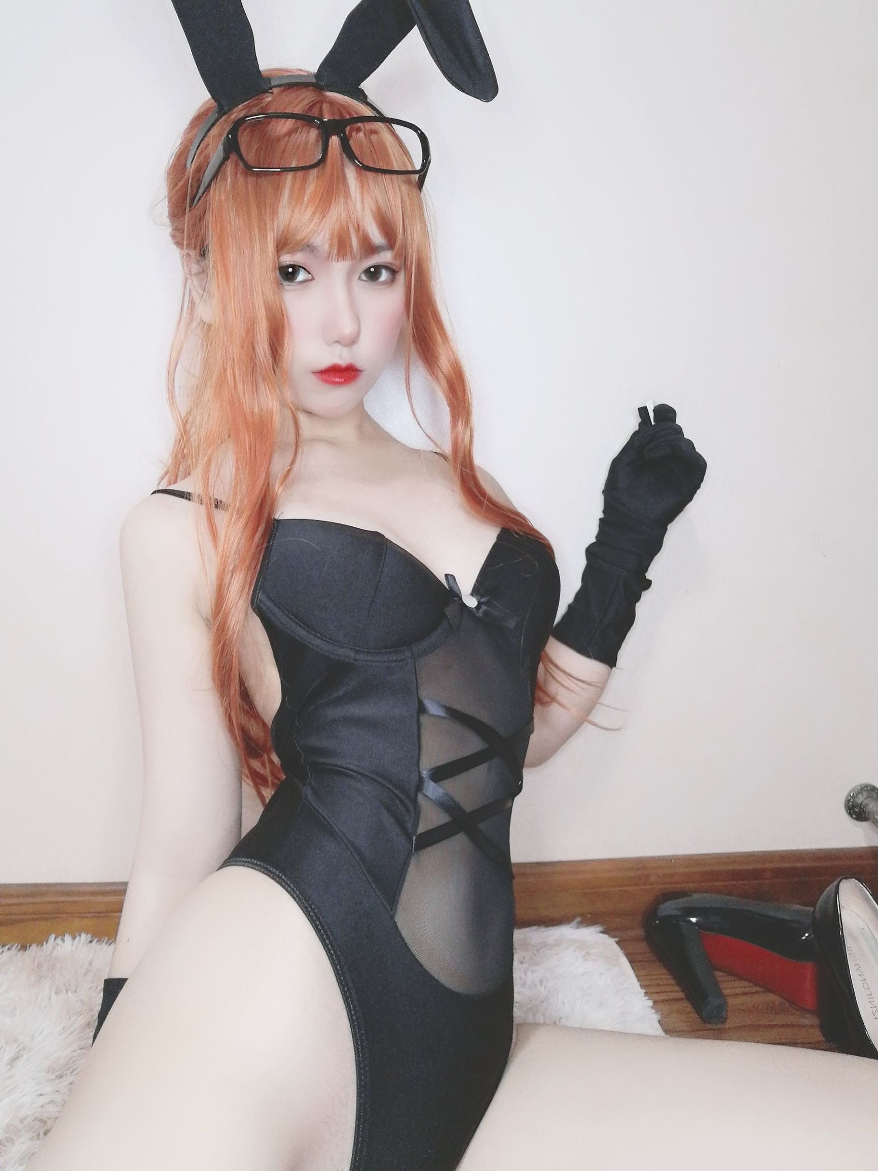 Cosplay写真] イモエンゆうこSJ_ - 黒ストッキングの女教師
