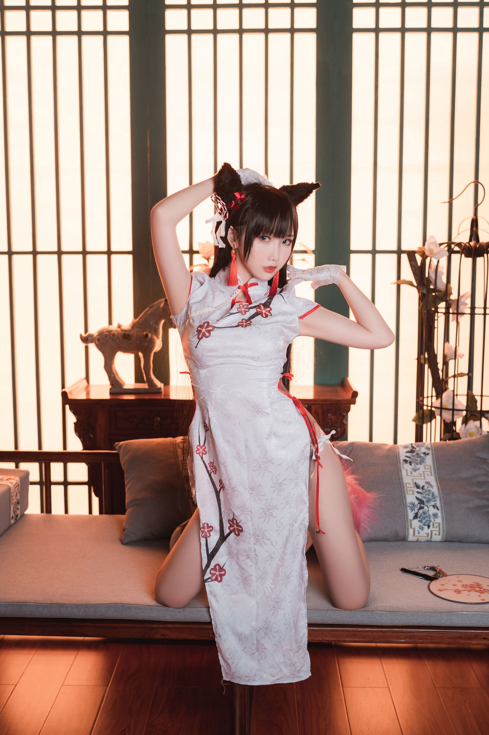 Internet Celebrity Coser] Cute Popular Cosplayer Mian Bing Xian Er - Qipao Ai Dang