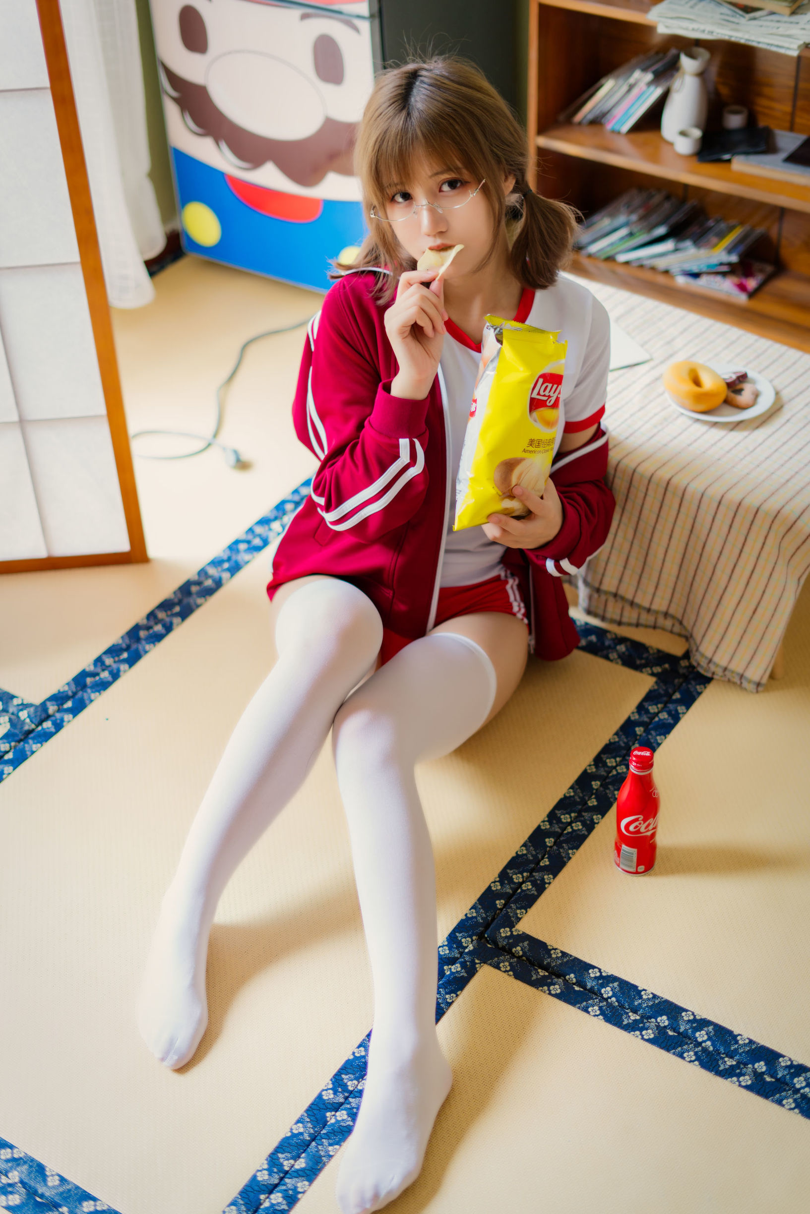 Net Red COSER] Blogger anime Ogura Chiyo w - Trang phục thể dục đỏ