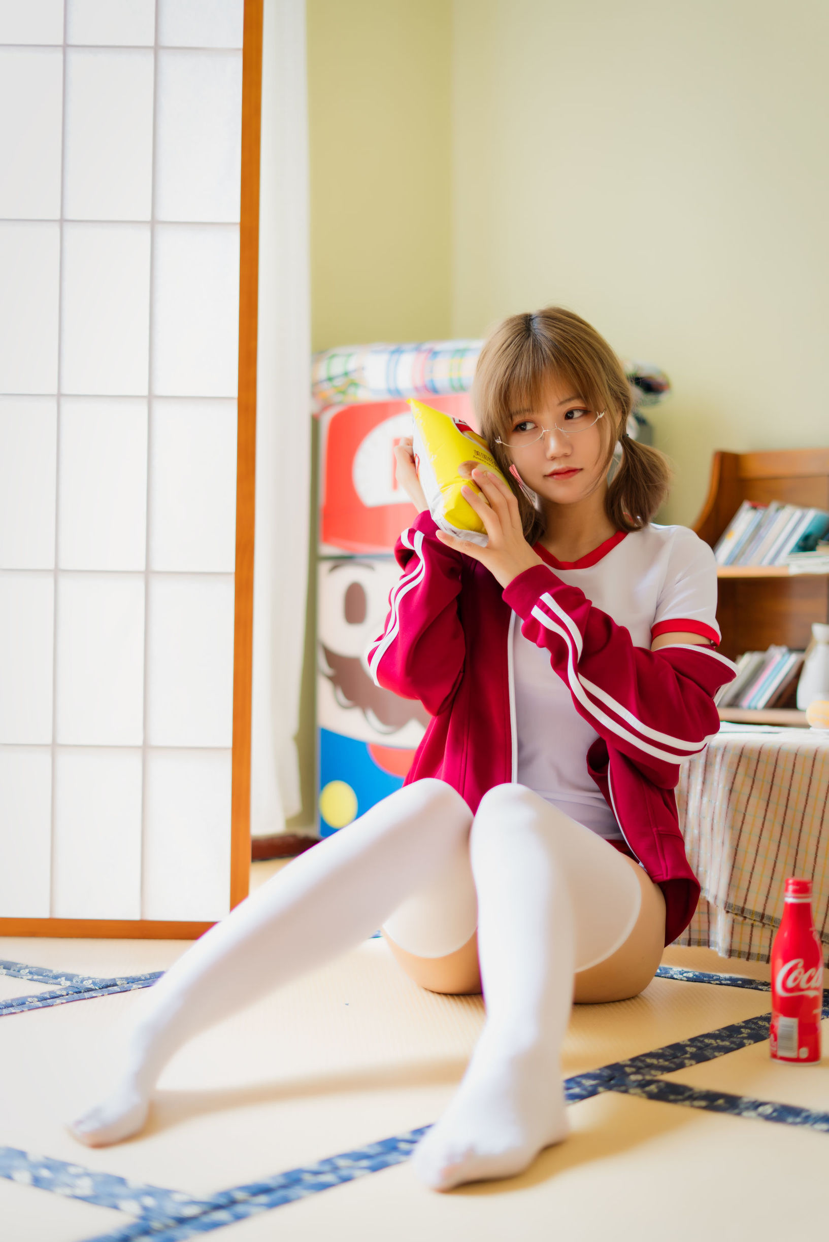 Net Red COSER] Blogger anime Ogura Chiyo w - Trang phục thể dục đỏ