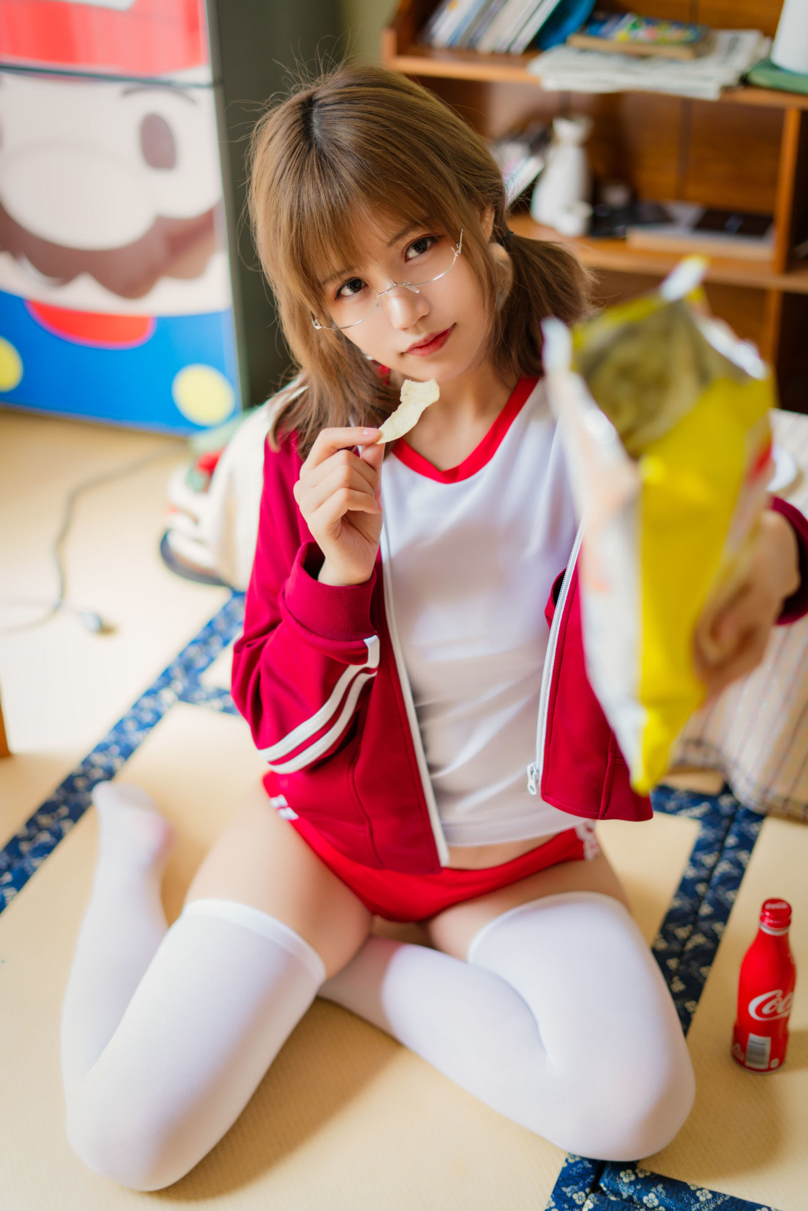Net Red COSER] Blogger anime Ogura Chiyo w - Trang phục thể dục đỏ
