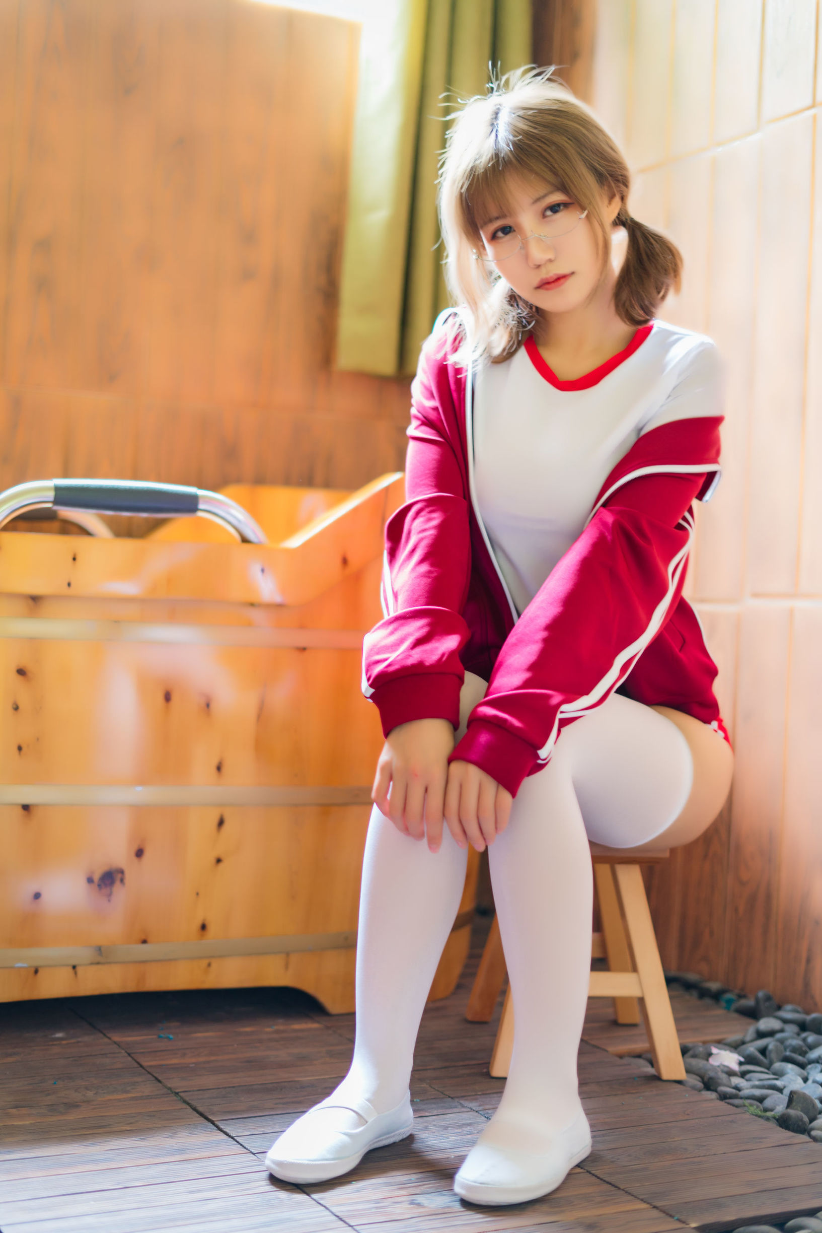 Net Red COSER] Blogger anime Ogura Chiyo w - Trang phục thể dục đỏ