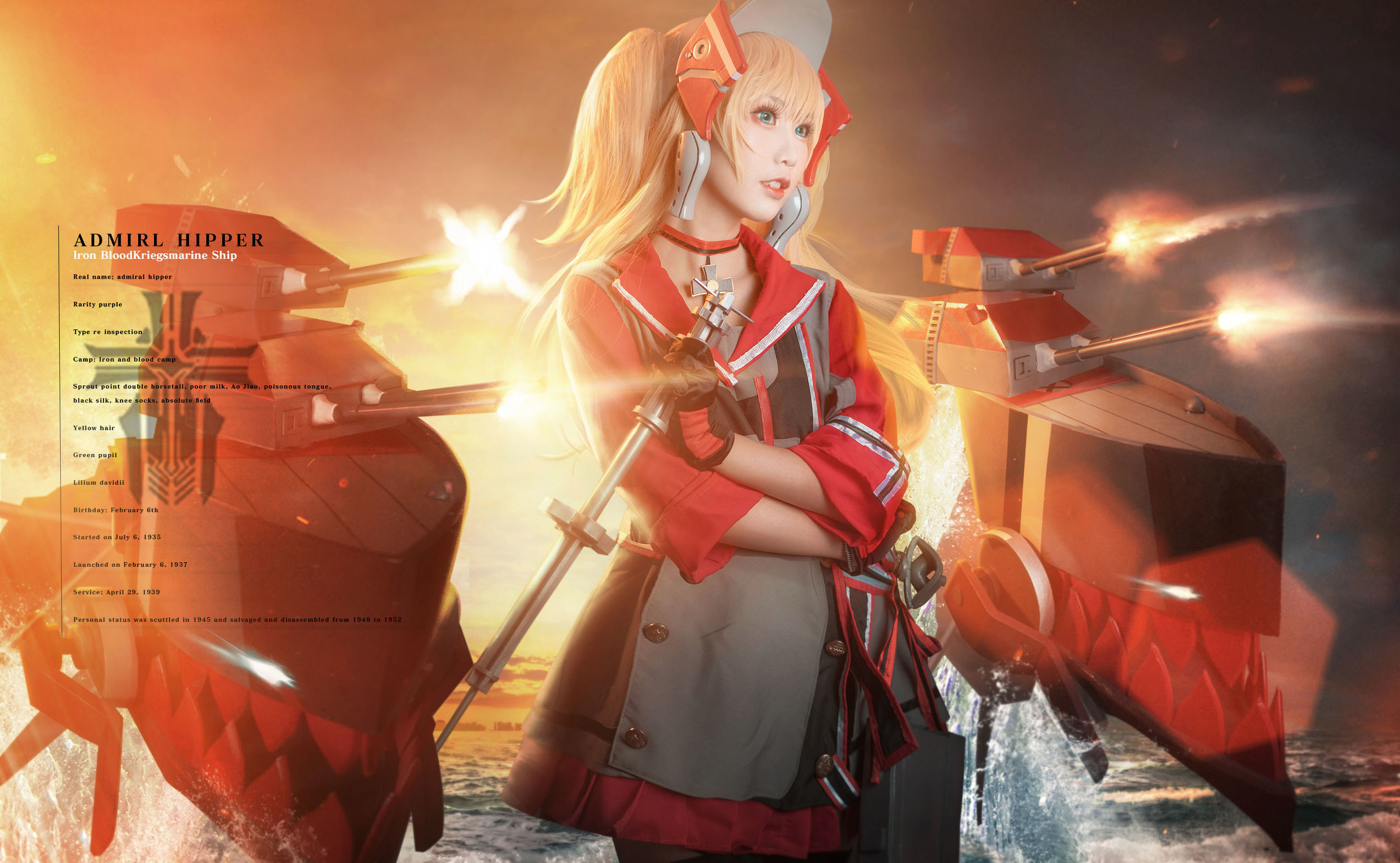 網紅COSER] 可愛人氣Coser麵餅仙兒 - 希佩爾上將